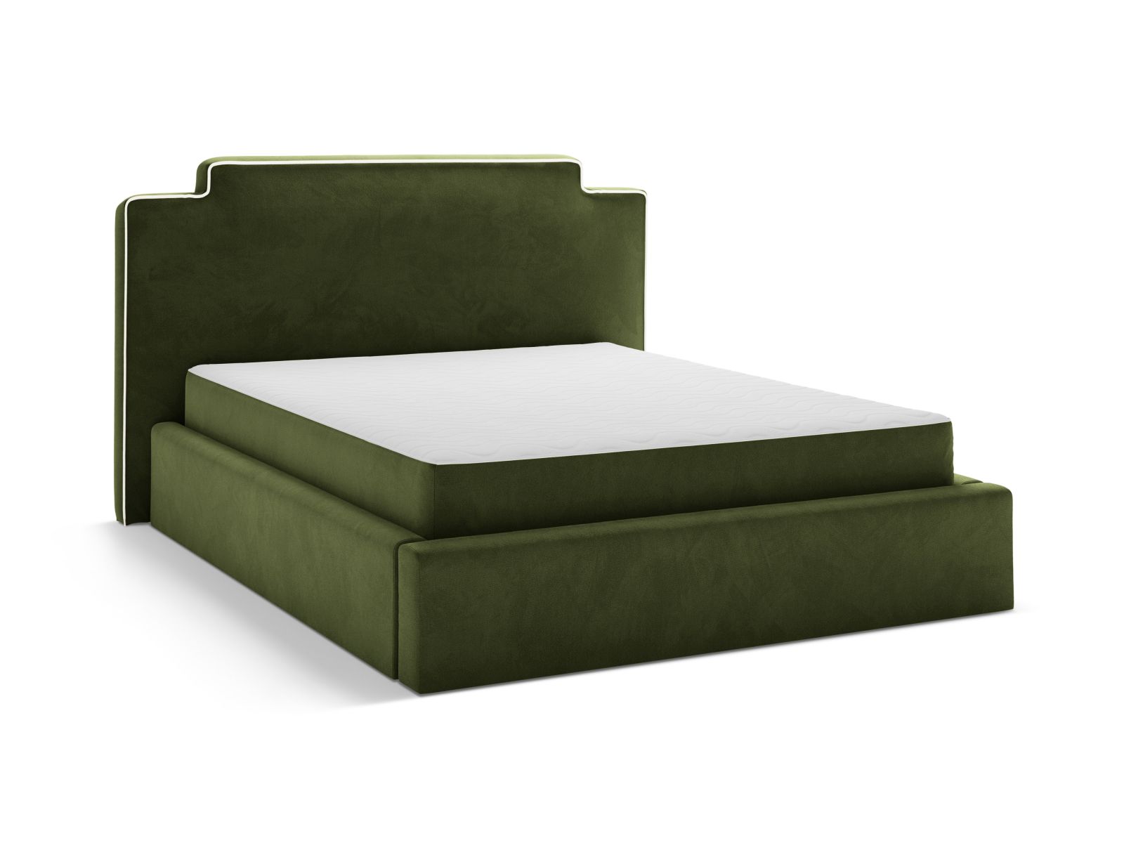 Velvet Storage Bed With Headboard, "Princess", 220x222x122