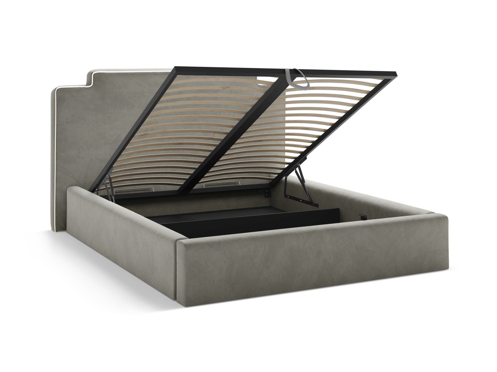 Velvet Storage Bed With Headboard, "Princess", 220x222x122