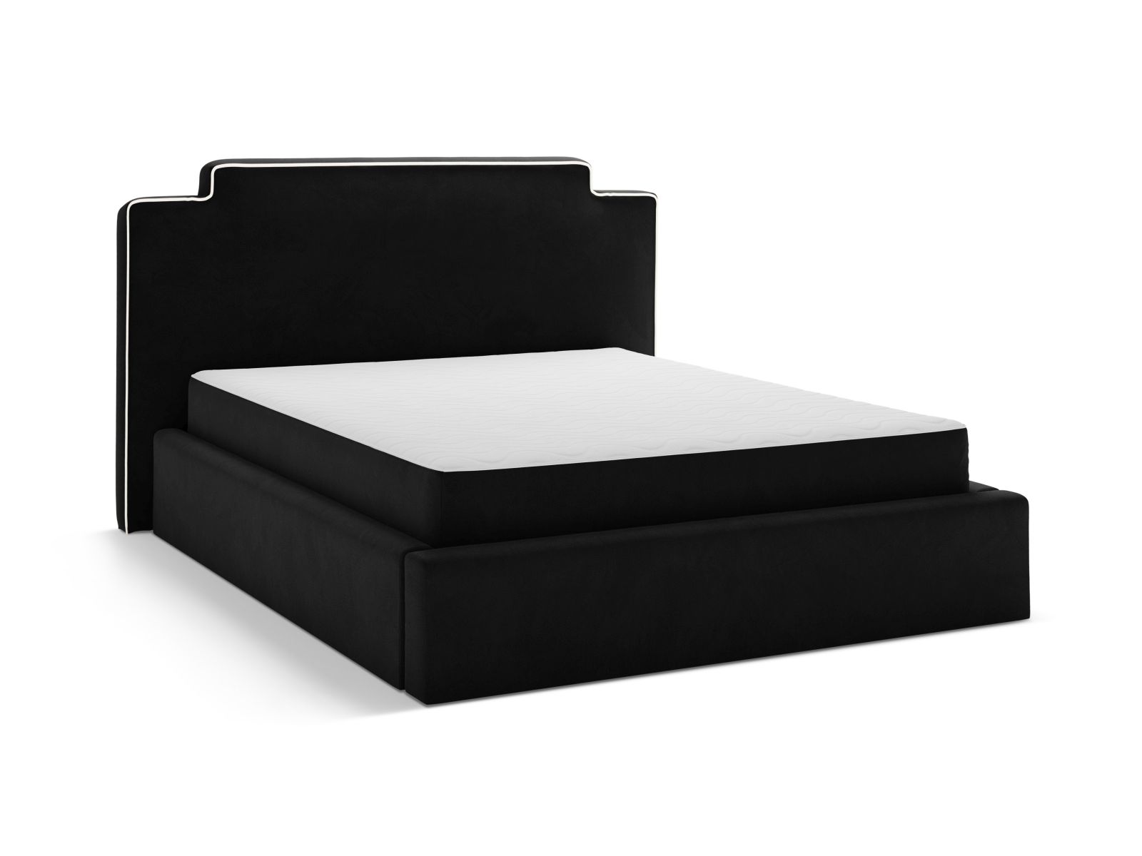 Velvet Storage Bed With Headboard, "Princess", 220x222x122