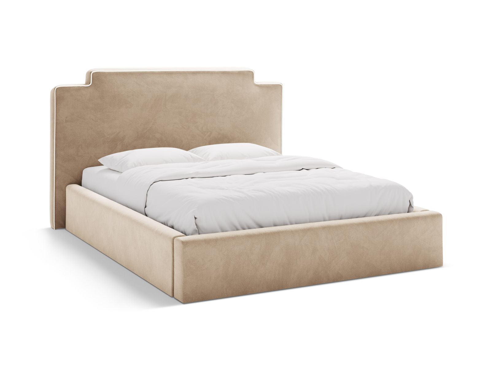 Velvet Storage Bed With Headboard, "Princess", 220x222x122