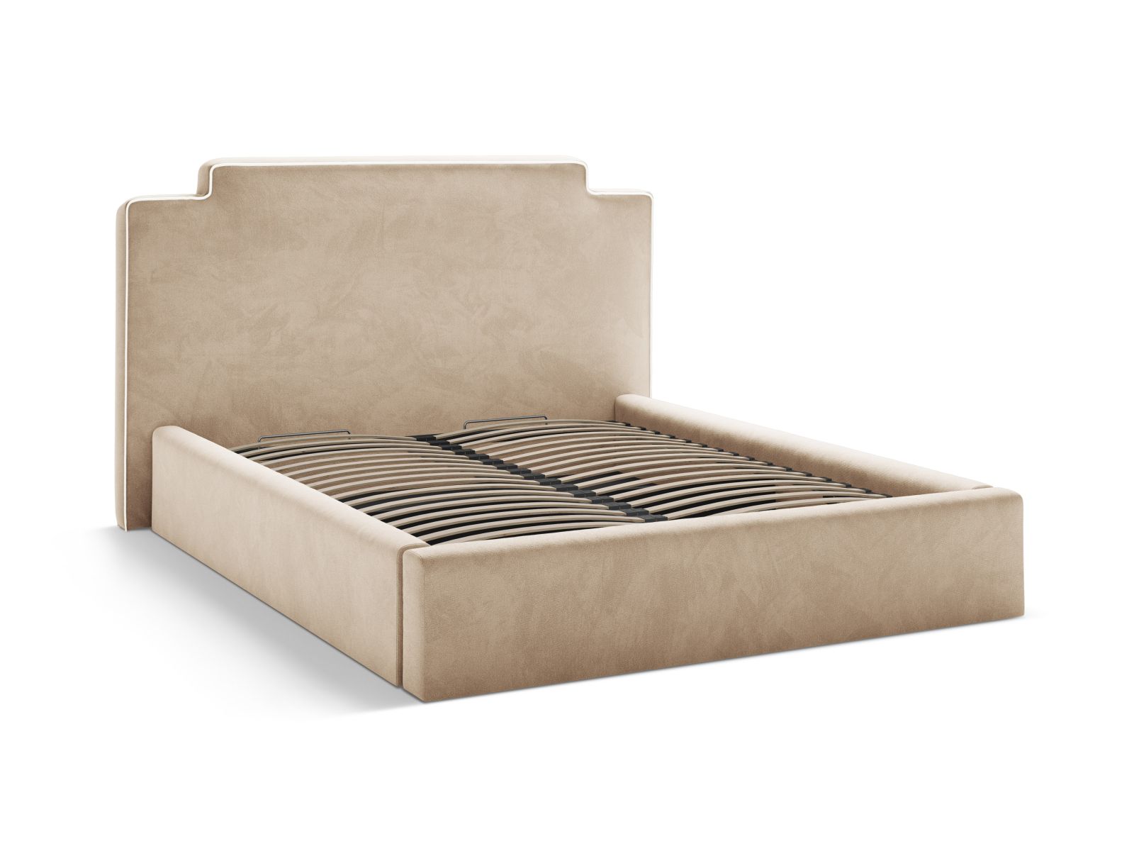Velvet Storage Bed With Headboard, "Princess", 220x222x122