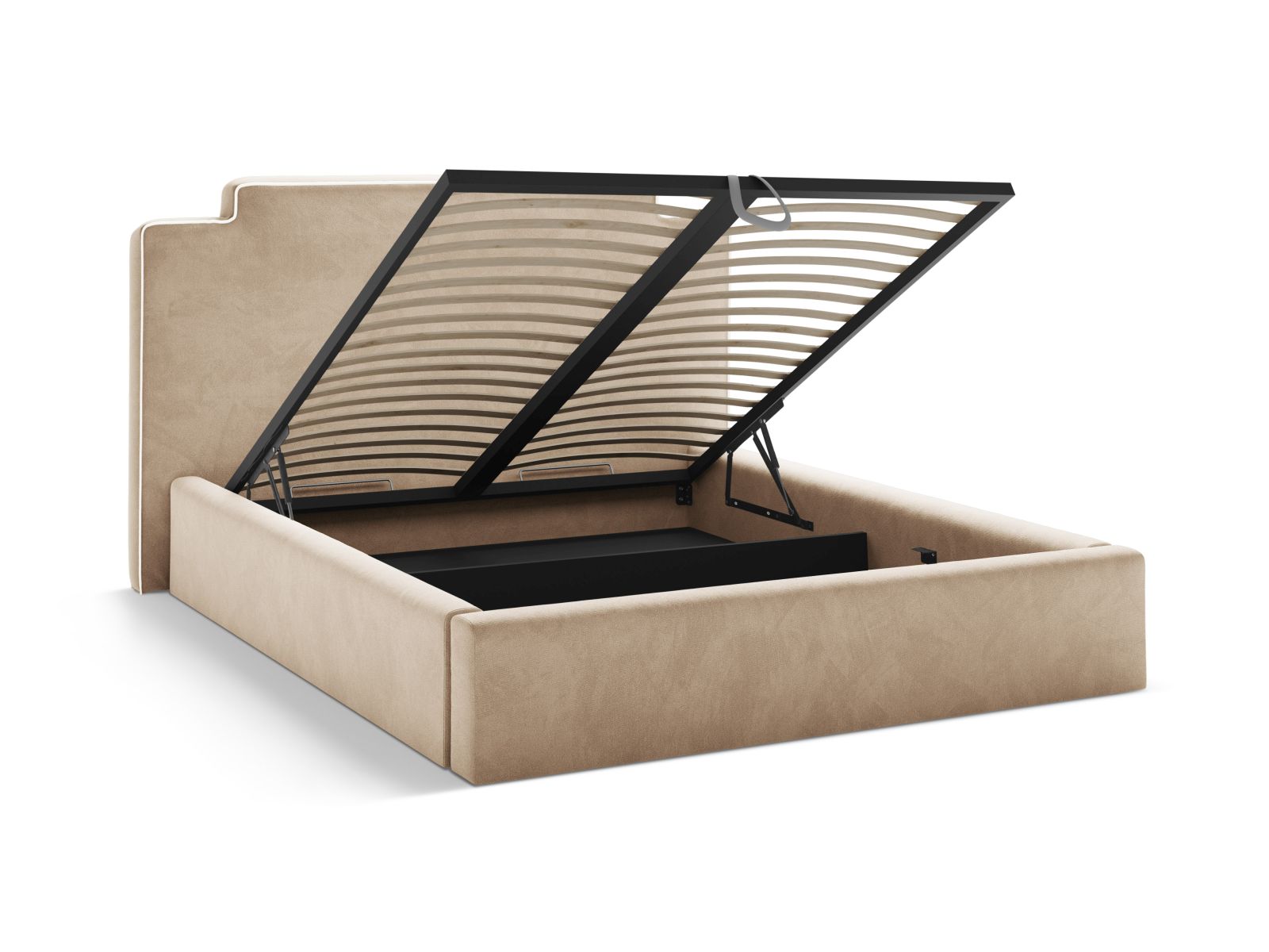 Velvet Storage Bed With Headboard, "Princess", 220x222x122
