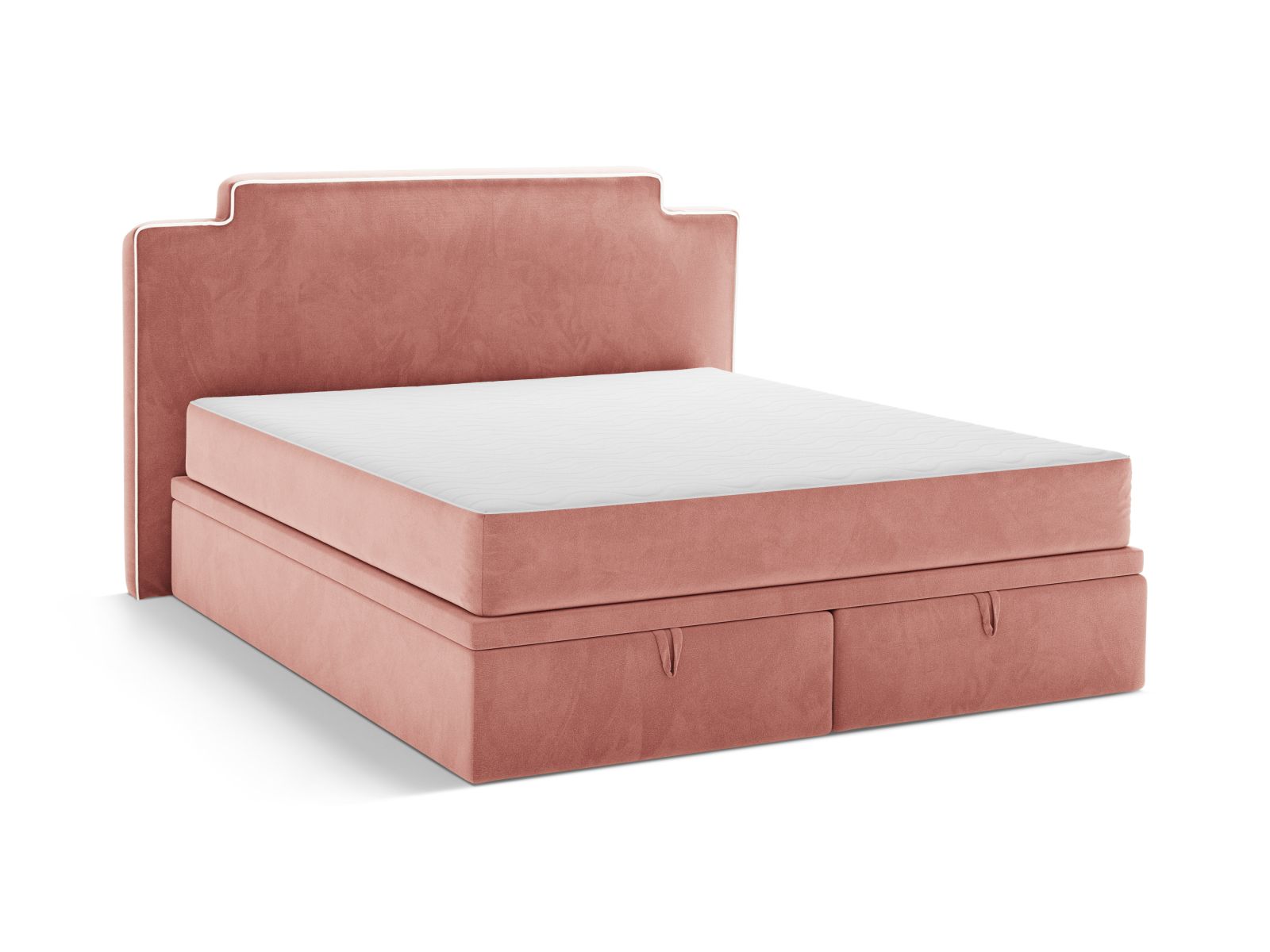Boxspring Bed Set: Headboard + Box Springs/Mattress + Mattress Topper, "Princess", 160x211x122