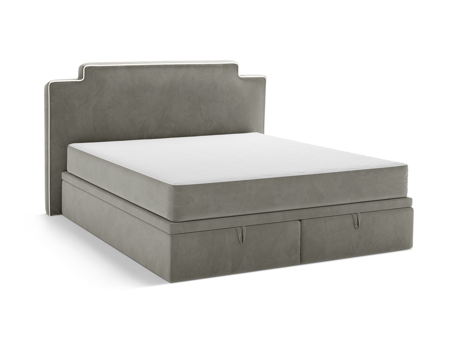 Boxspring Bed Set: Headboard + Box Springs/Mattress + Mattress Topper, "Princess", 160x211x122