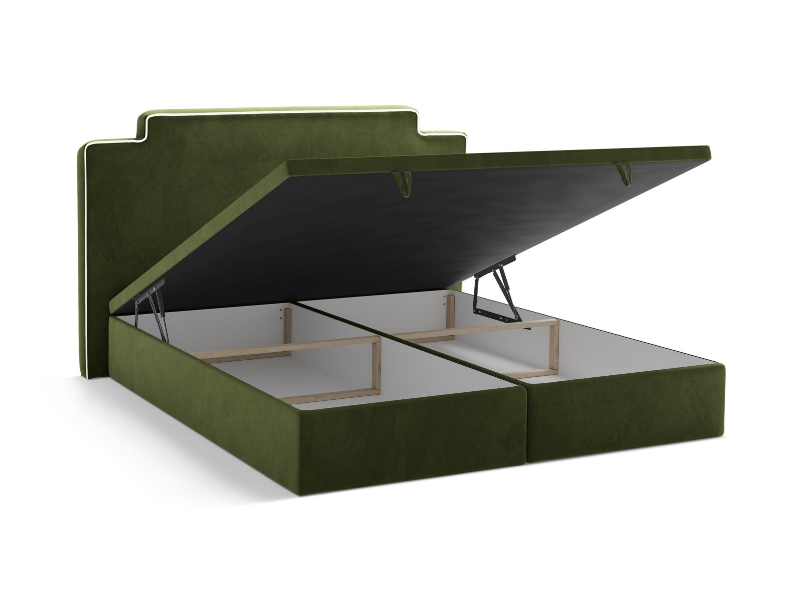 Boxspring Bed Set: Headboard + Box Springs/Mattress + Mattress Topper, "Princess", 160x211x122