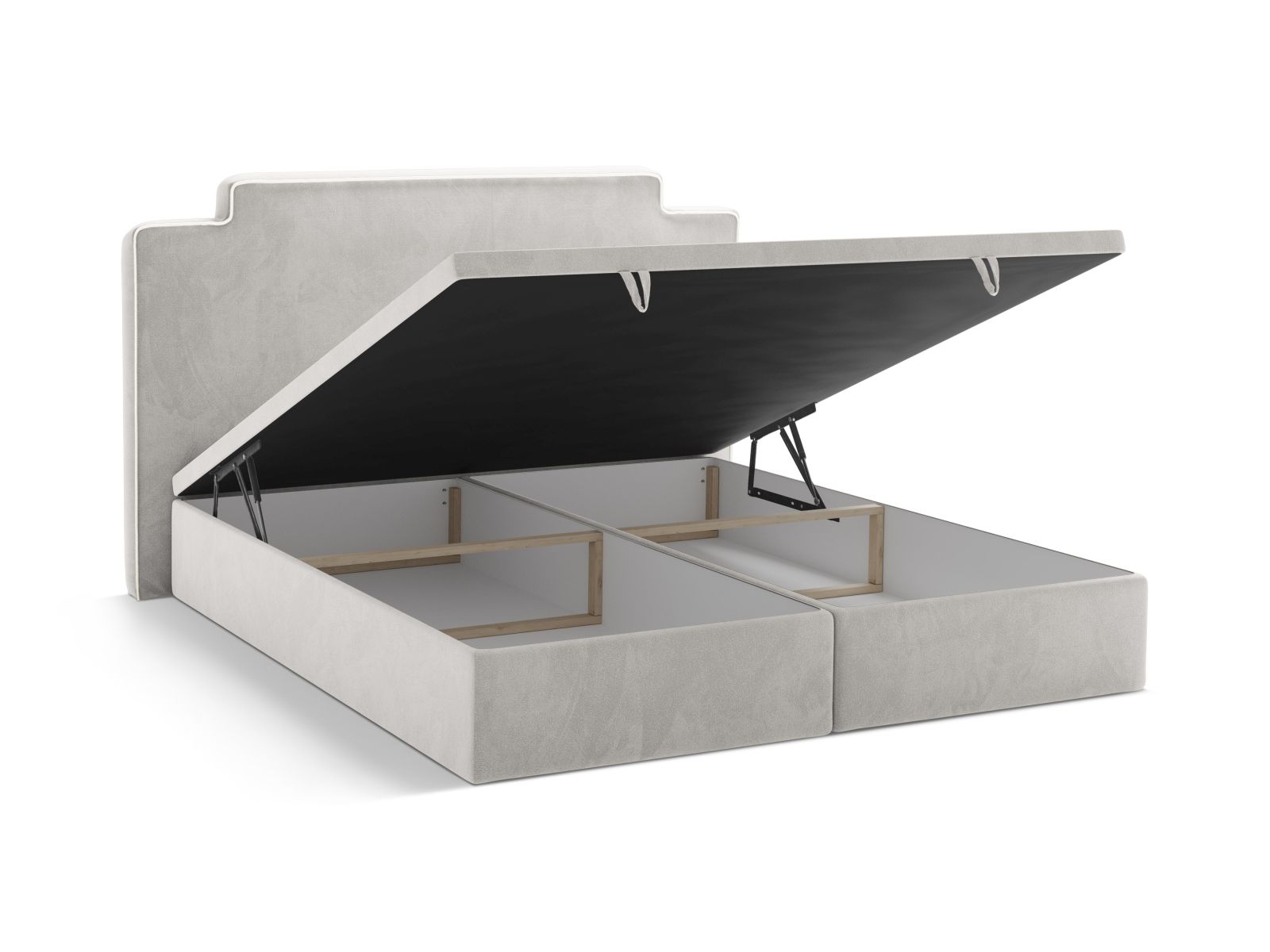 Boxspring Bed Set: Headboard + Box Springs/Mattress + Mattress Topper, "Princess", 180x211x122