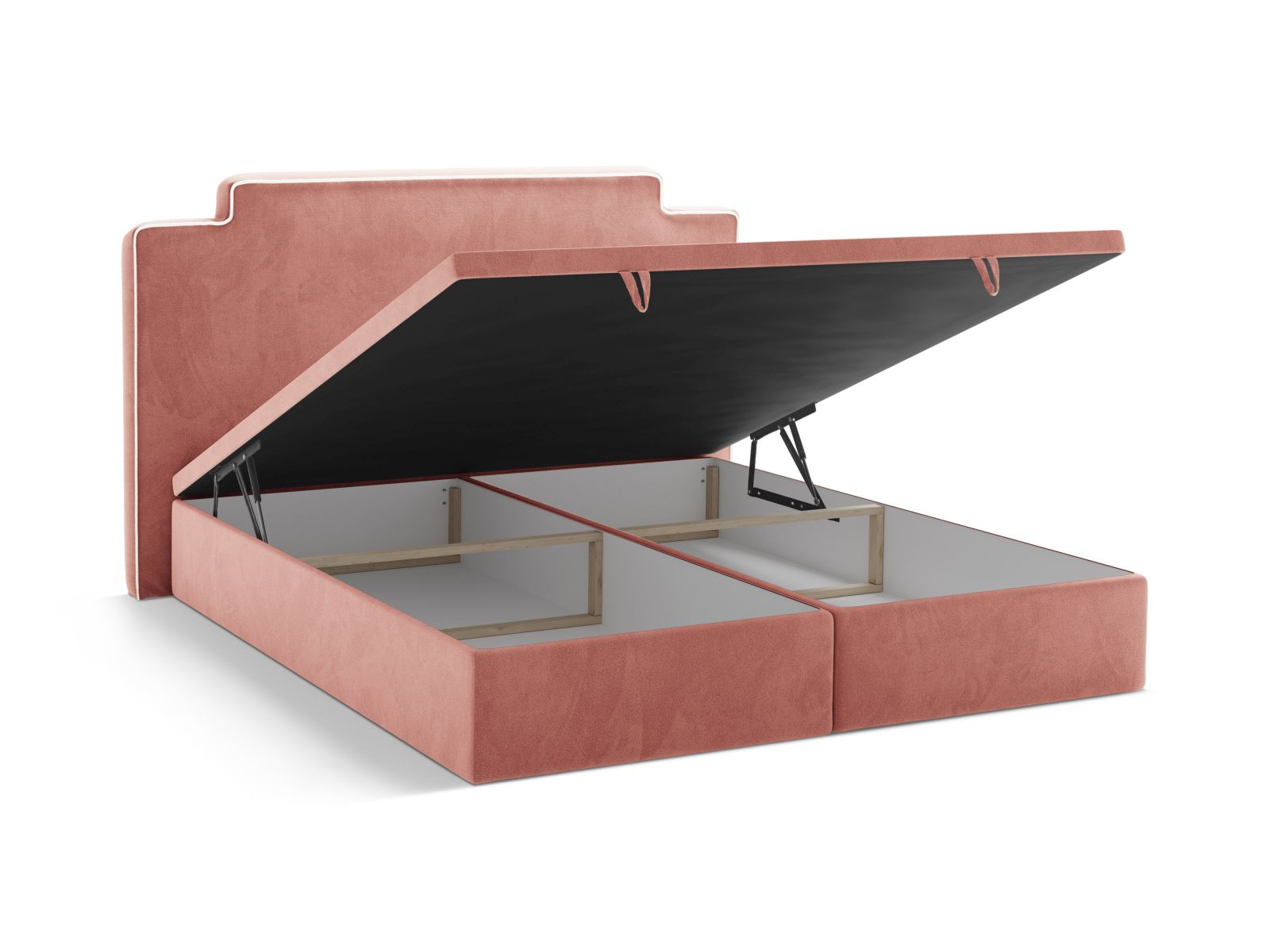 Boxspring Bed Set: Headboard + Box Springs/Mattress + Mattress Topper, "Princess", 180x211x122