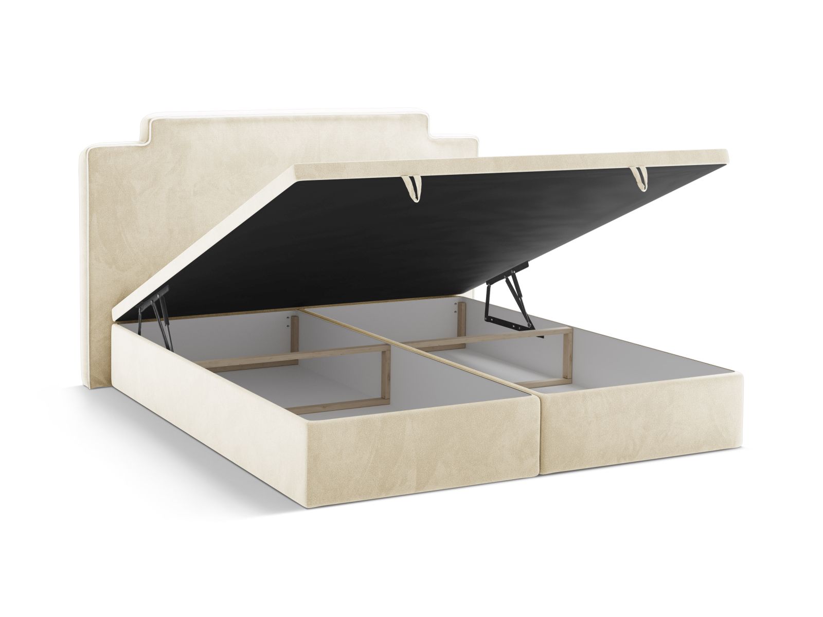 Boxspring Bed Set: Headboard + Box Springs/Mattress + Mattress Topper, "Princess", 200x211x122