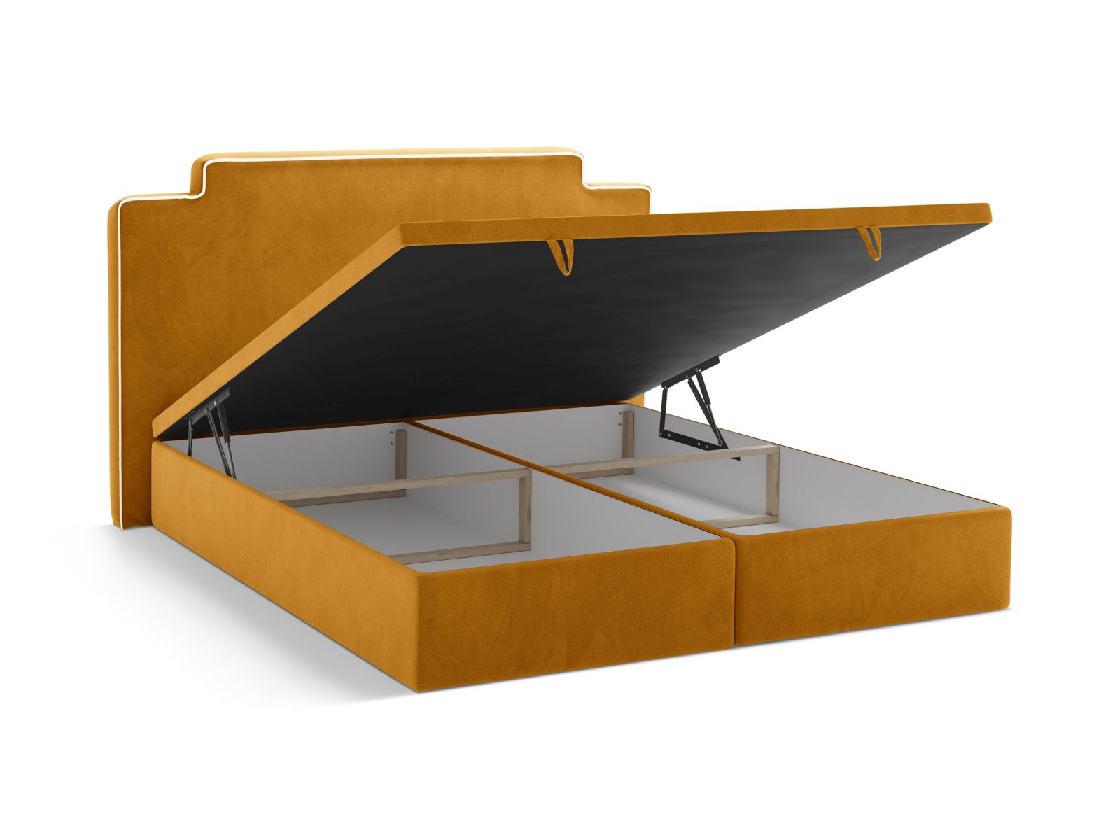 Boxspring Bed Set: Headboard + Box Springs/Mattress + Mattress Topper, "Princess", 200x211x122