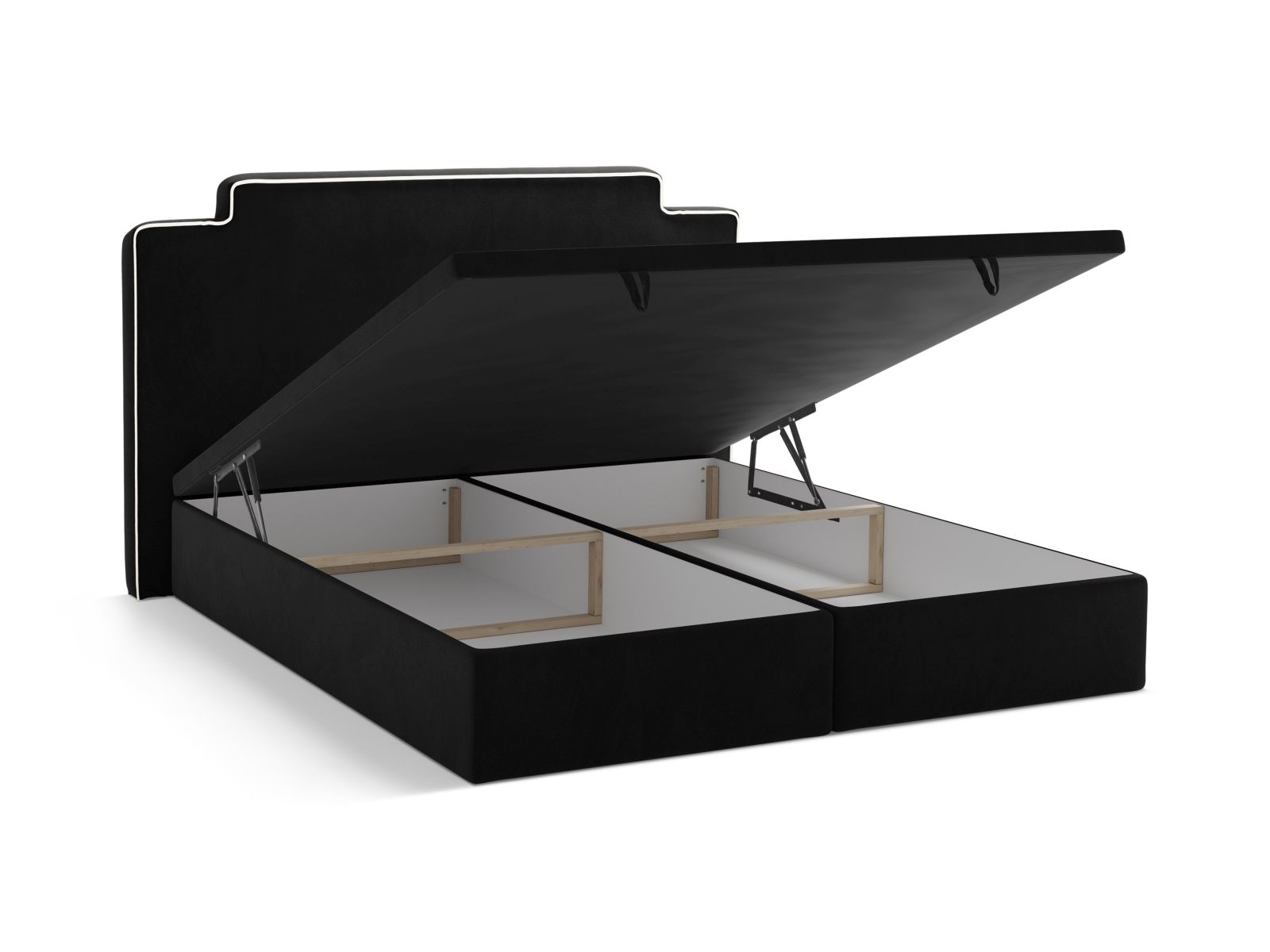 Boxspring Bed Set: Headboard + Box Springs/Mattress + Mattress Topper, "Princess", 200x211x122