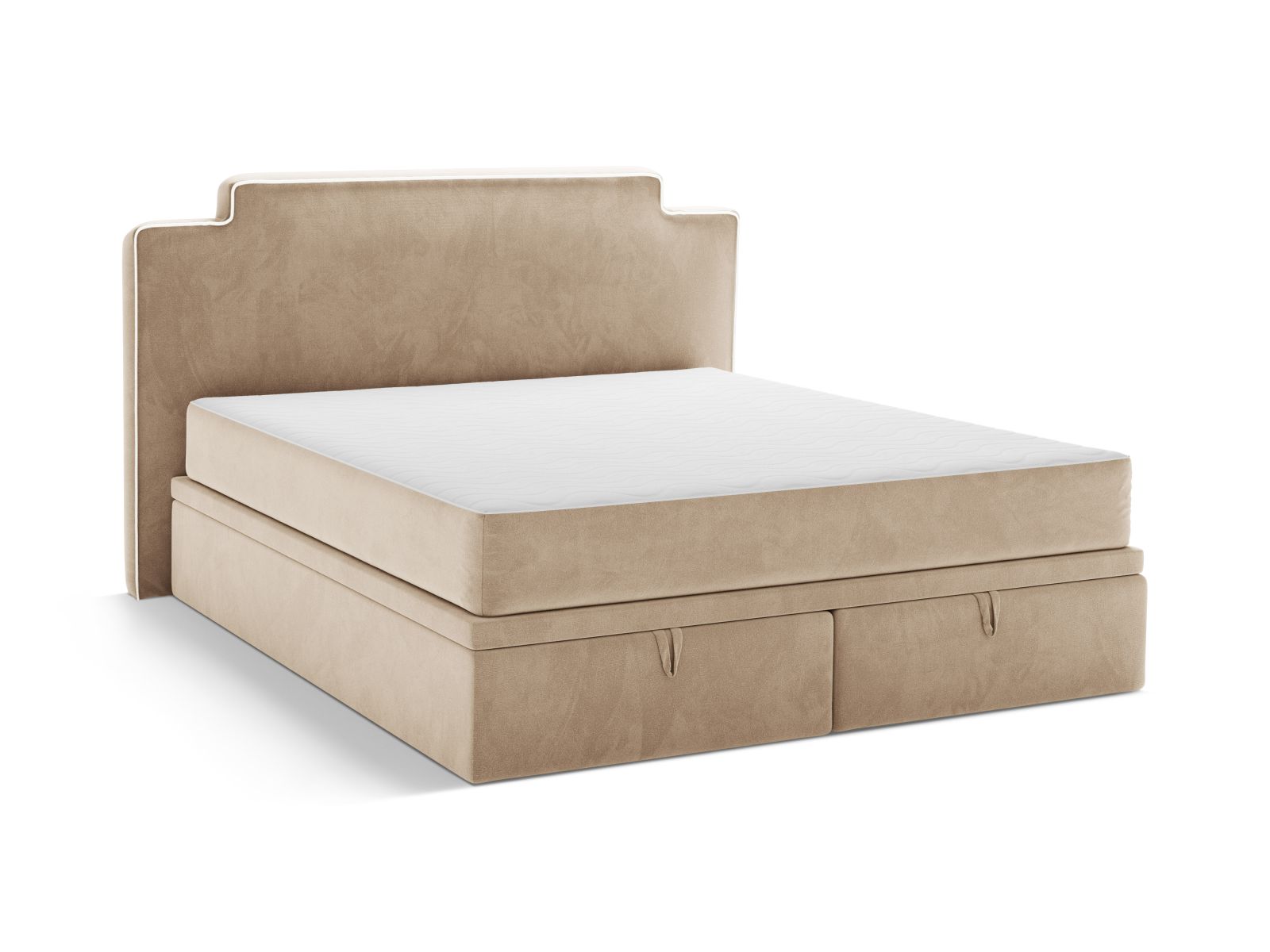 Boxspring Bed Set: Headboard + Box Springs/Mattress + Mattress Topper, "Princess", 200x211x122