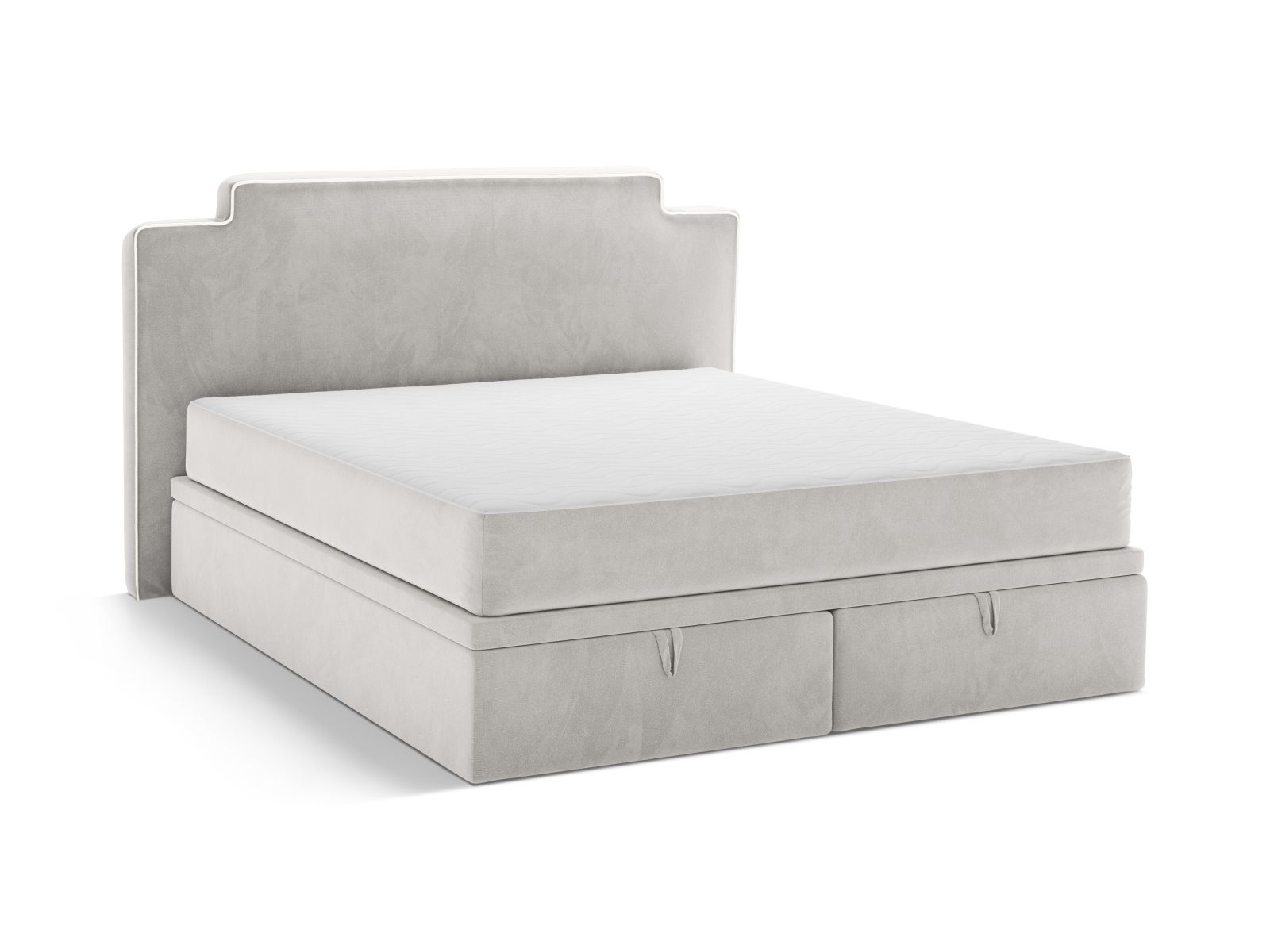 Boxspring Bed Set: Headboard + Box Springs/Mattress + Mattress Topper, "Princess", 220x211x122