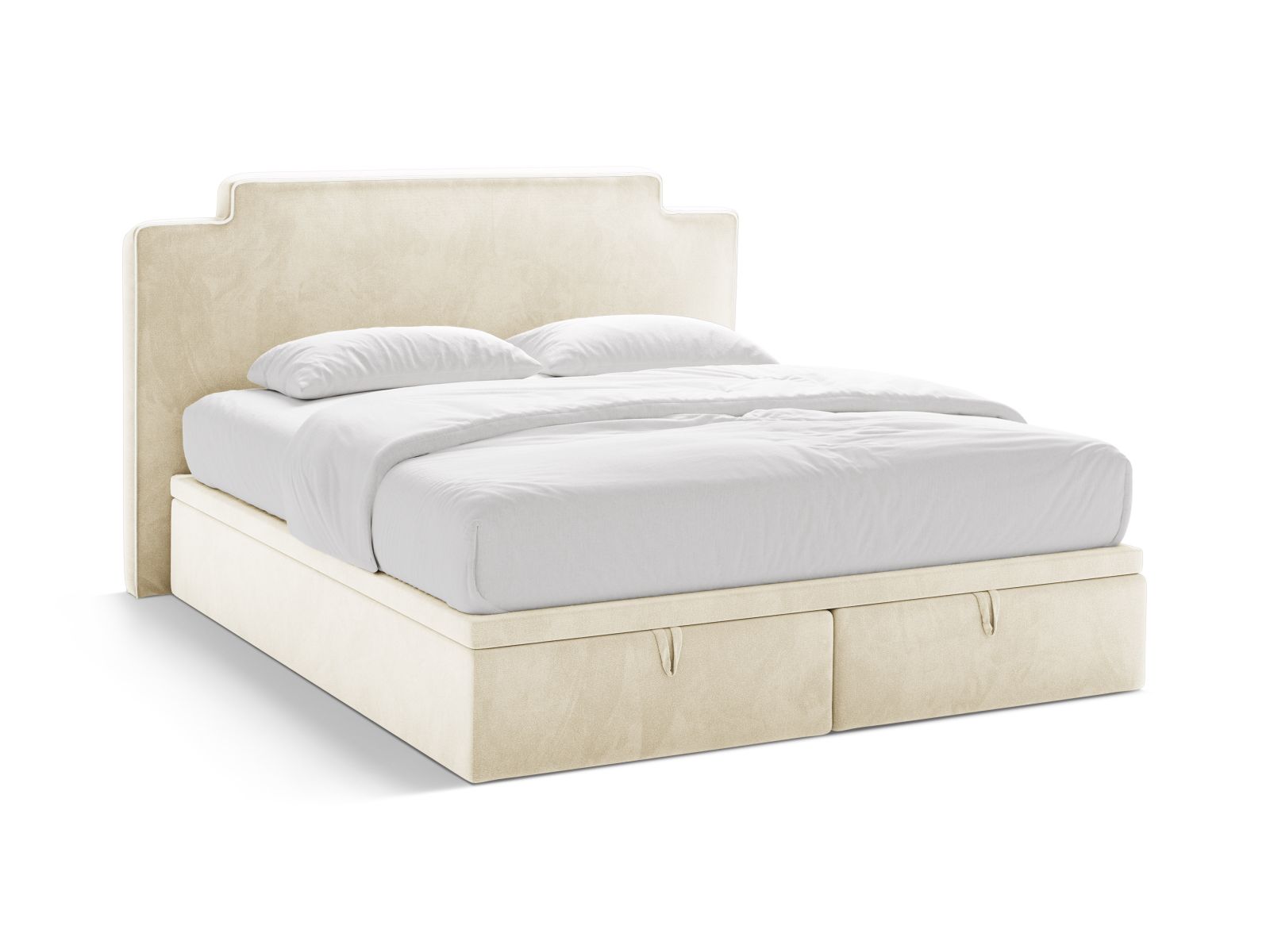 Boxspring Bed Set: Headboard + Box Springs/Mattress + Mattress Topper, "Princess", 220x211x122