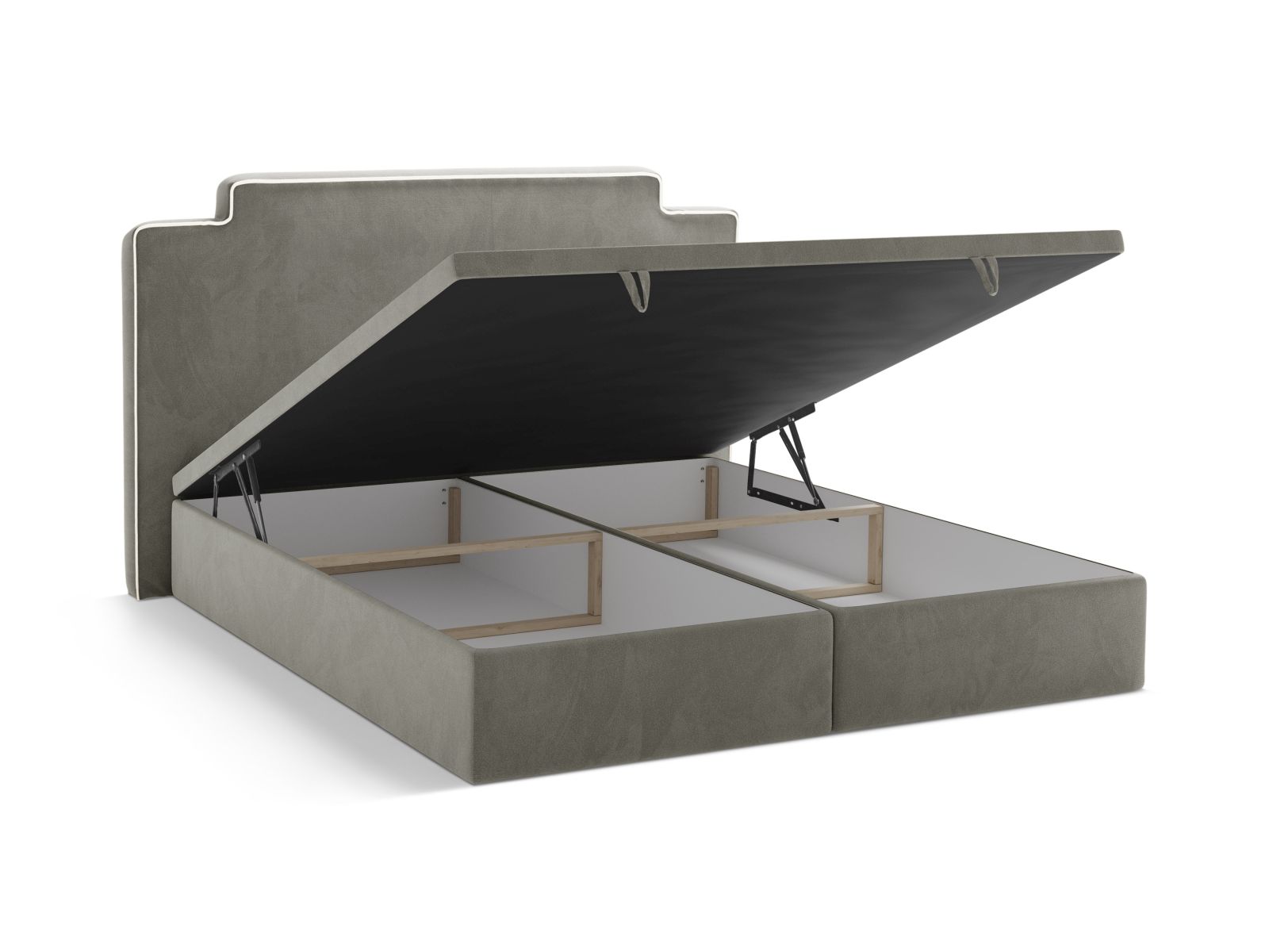 Boxspring Bed Set: Headboard + Box Springs/Mattress + Mattress Topper, "Princess", 220x211x122