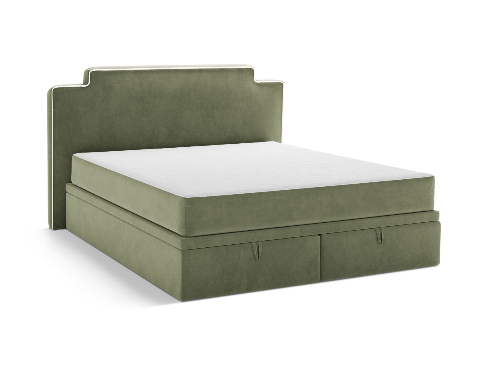 Boxspring Bed Set: Headboard + Box Springs/Mattress + Mattress Topper, "Princess", 220x211x122