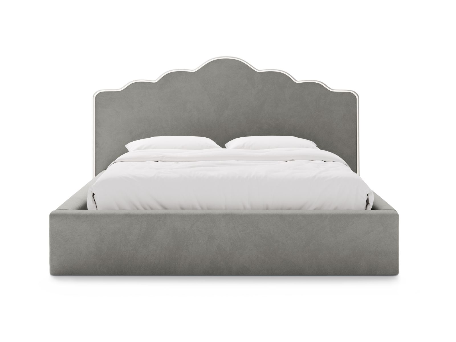 Velvet Storage Bed With Headboard, "Dream", 180x222x122