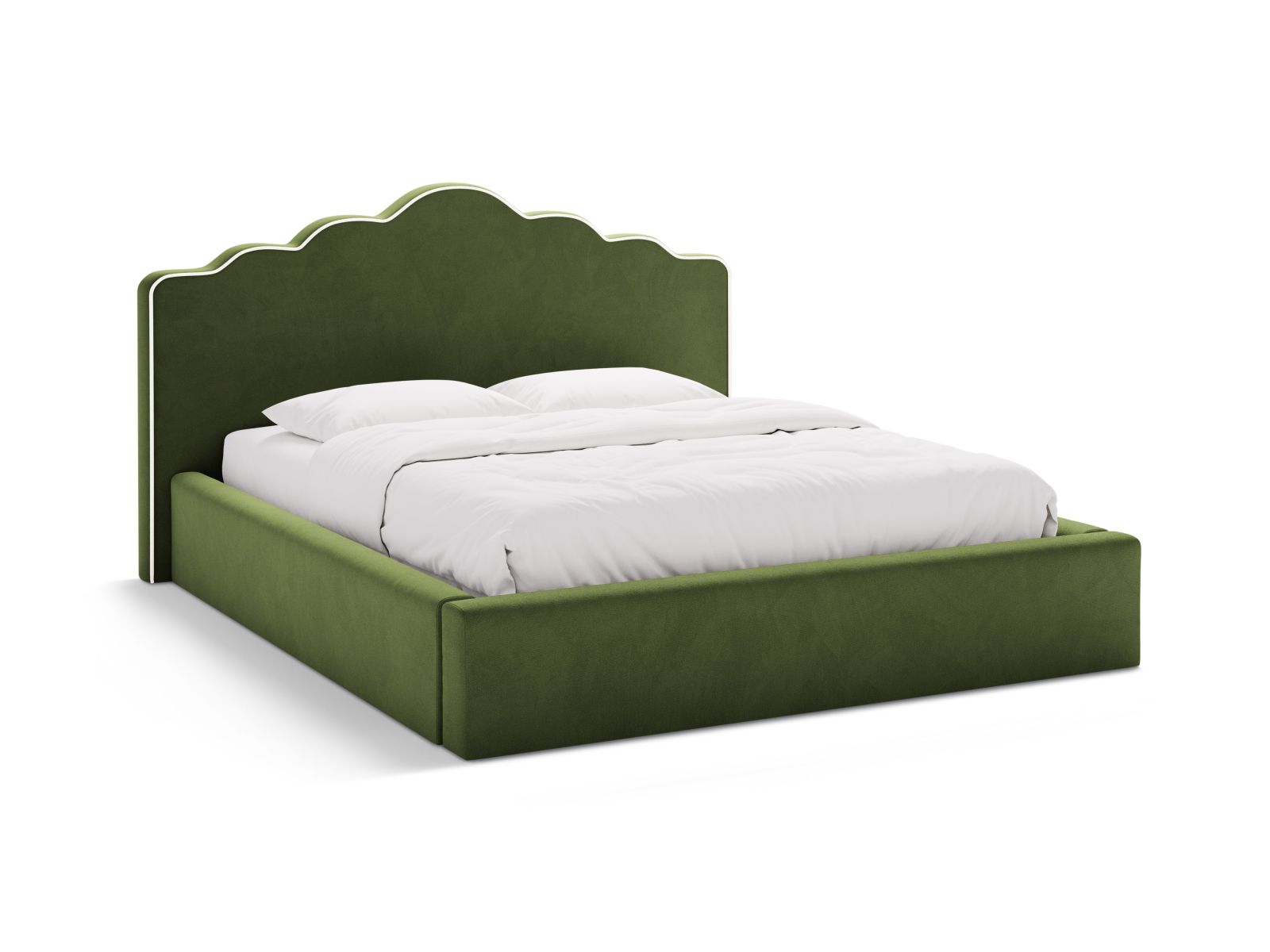 Velvet Storage Bed With Headboard, "Dream", 180x222x122
