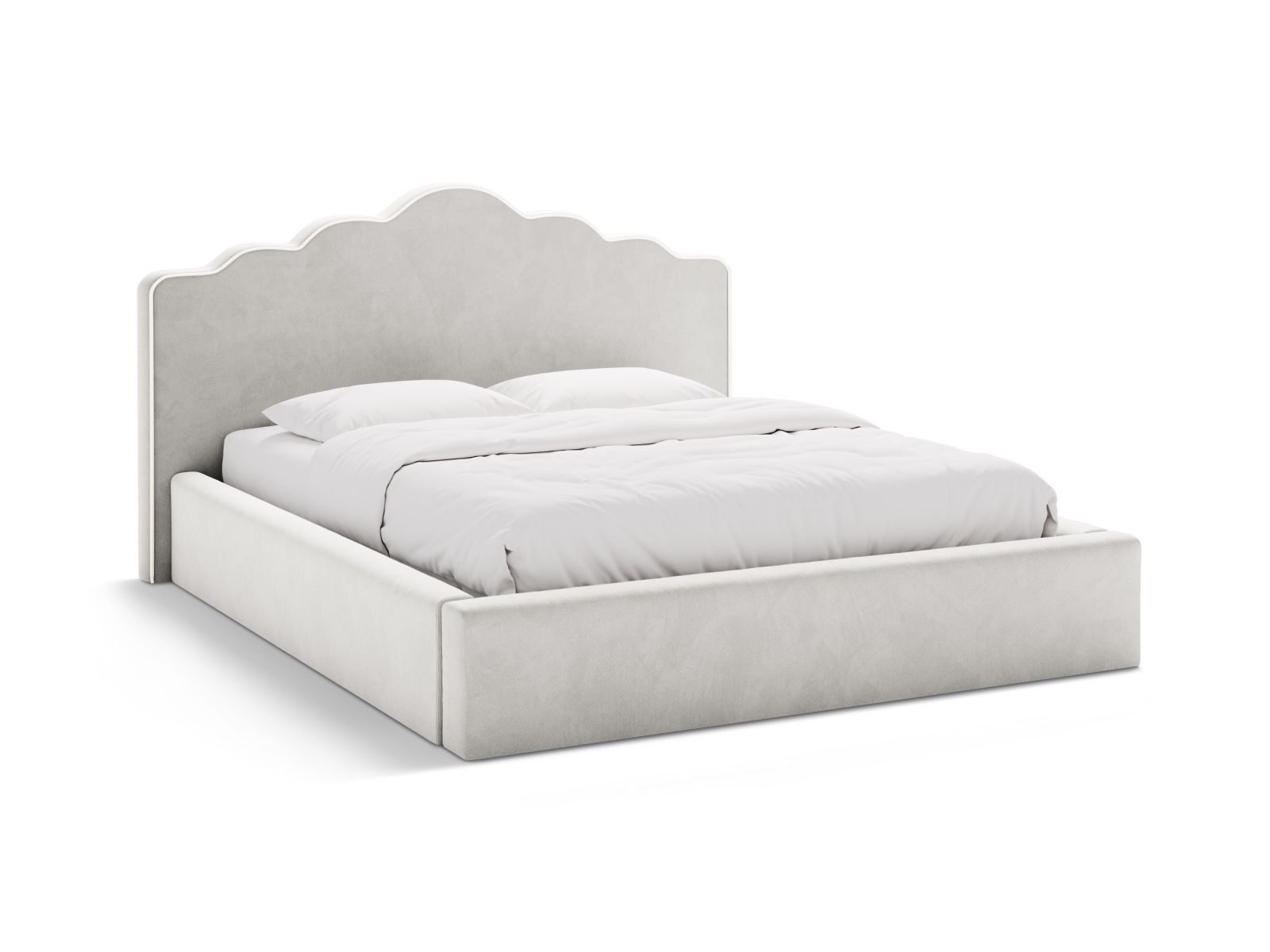 Velvet Storage Bed With Headboard, "Dream", 200x222x122