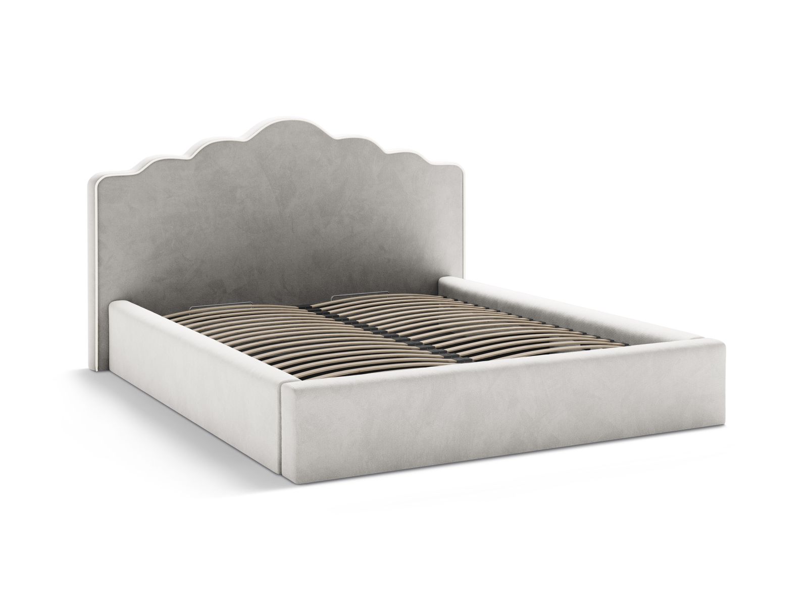 Velvet Storage Bed With Headboard, "Dream", 200x222x122