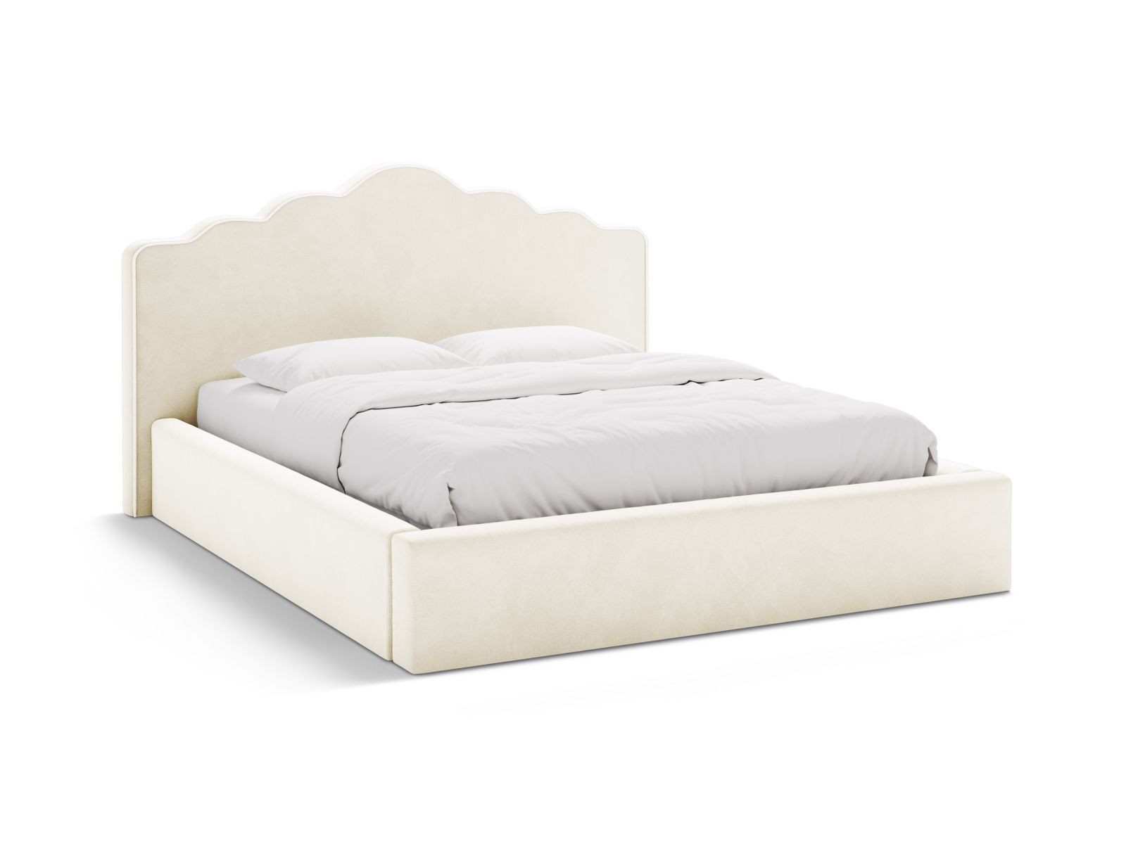 Velvet Storage Bed With Headboard, "Dream", 200x222x122