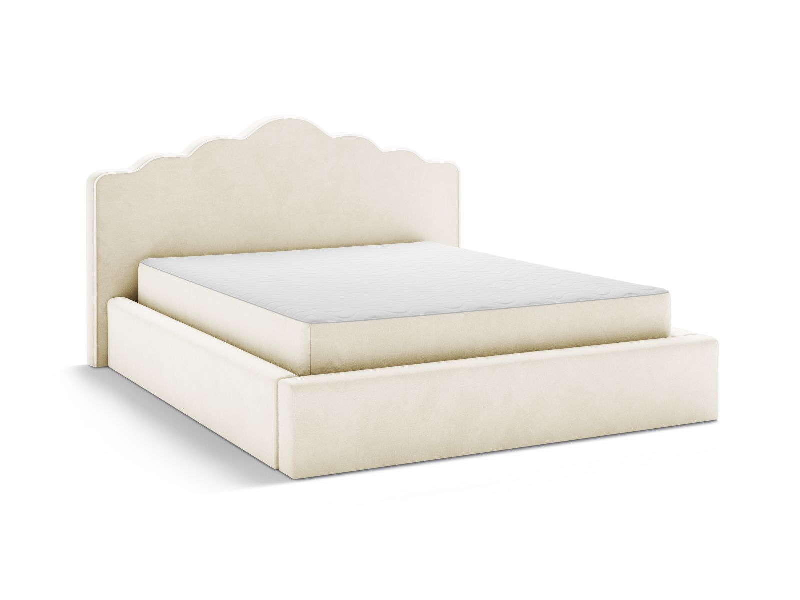 Velvet Storage Bed With Headboard, "Dream", 200x222x122