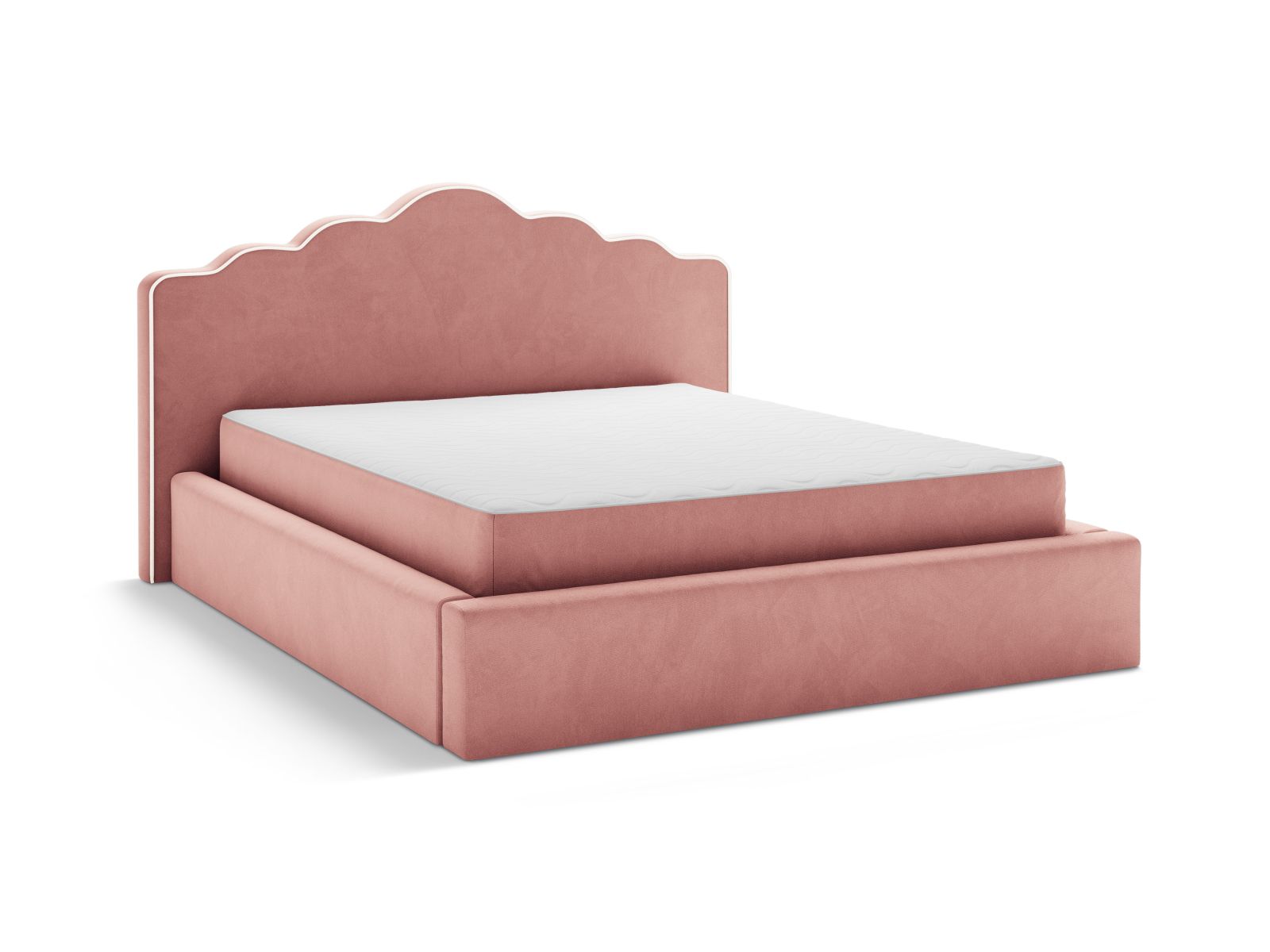 Velvet Storage Bed With Headboard, "Dream", 200x222x122
