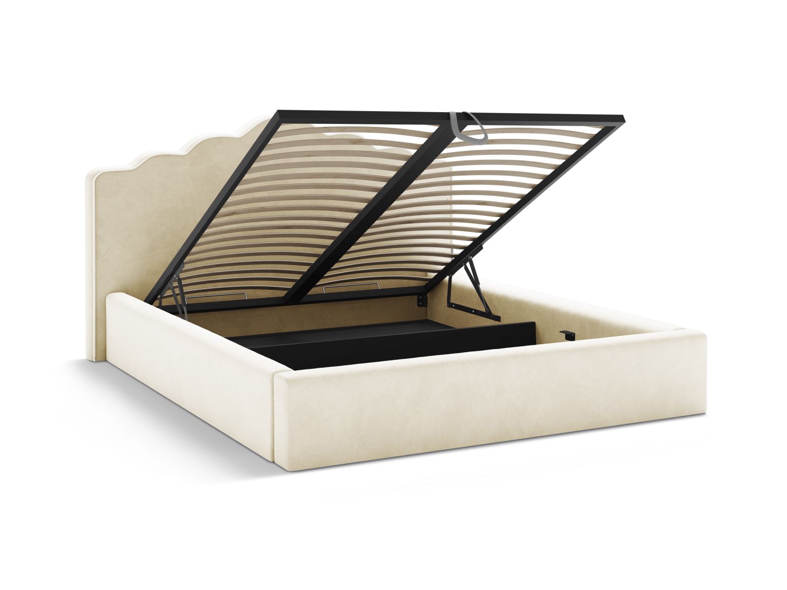 Velvet Storage Bed With Headboard, "Dream", 200x222x122