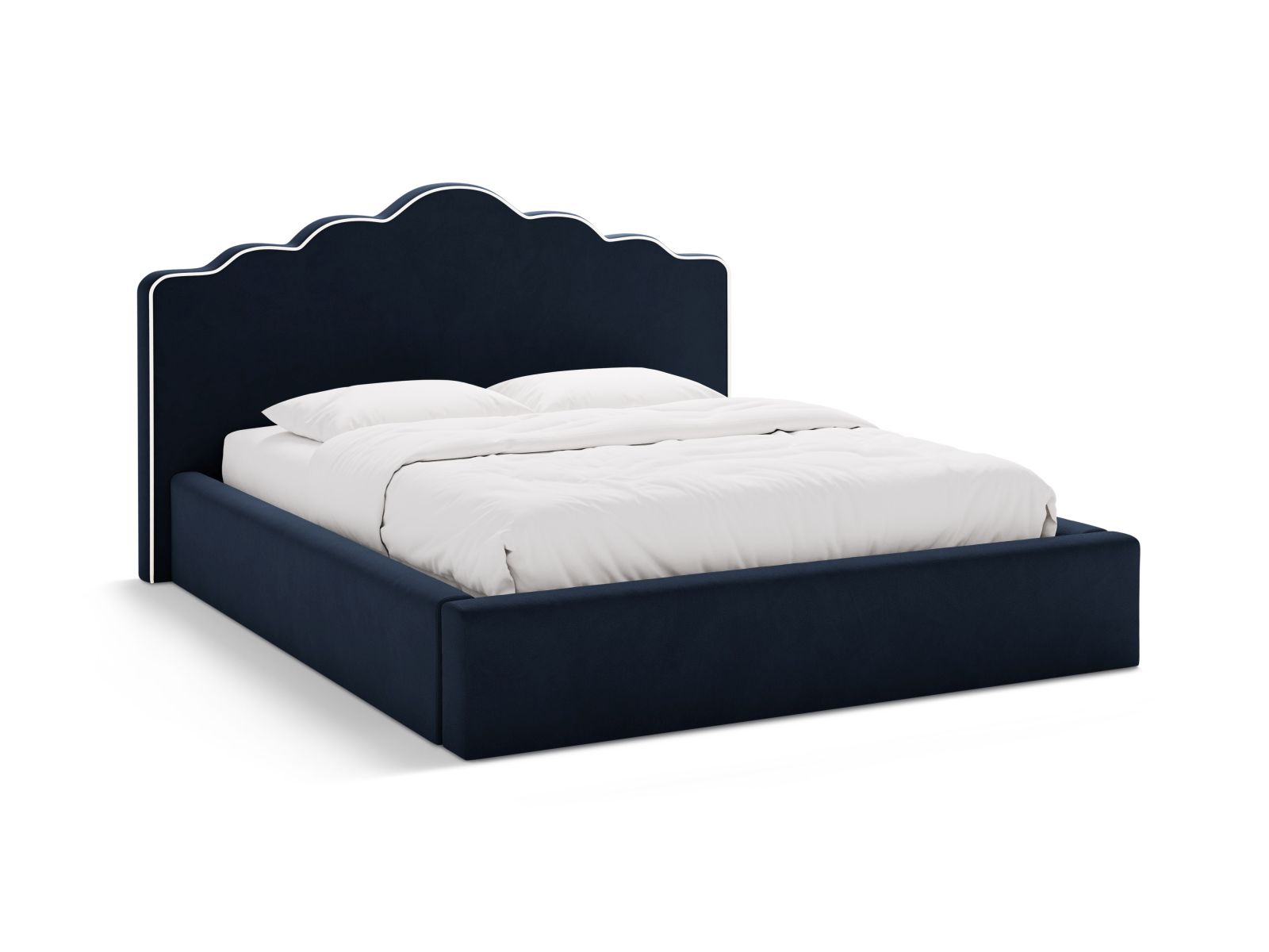 Velvet Storage Bed With Headboard, "Dream", 200x222x122