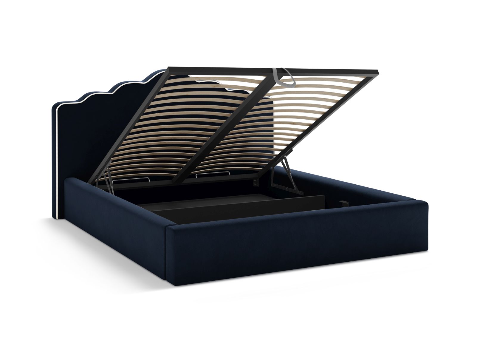 Velvet Storage Bed With Headboard, "Dream", 200x222x122