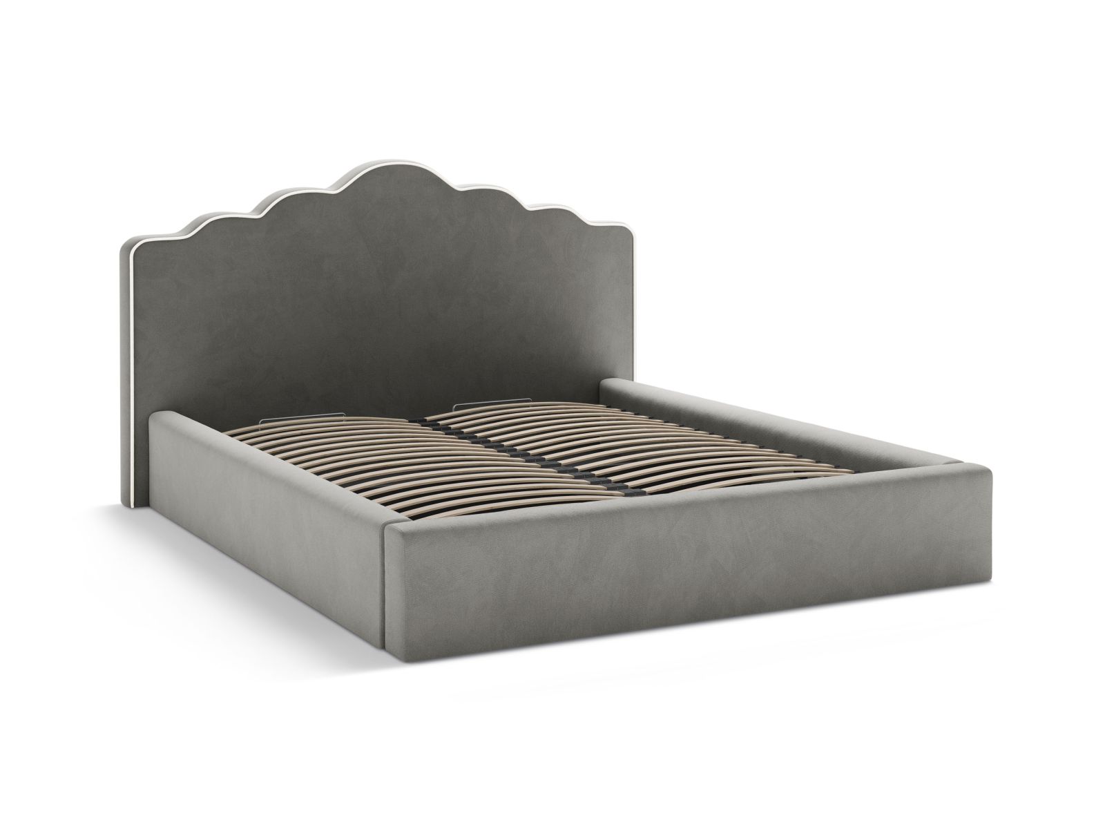 Velvet Storage Bed With Headboard, "Dream", 200x222x122