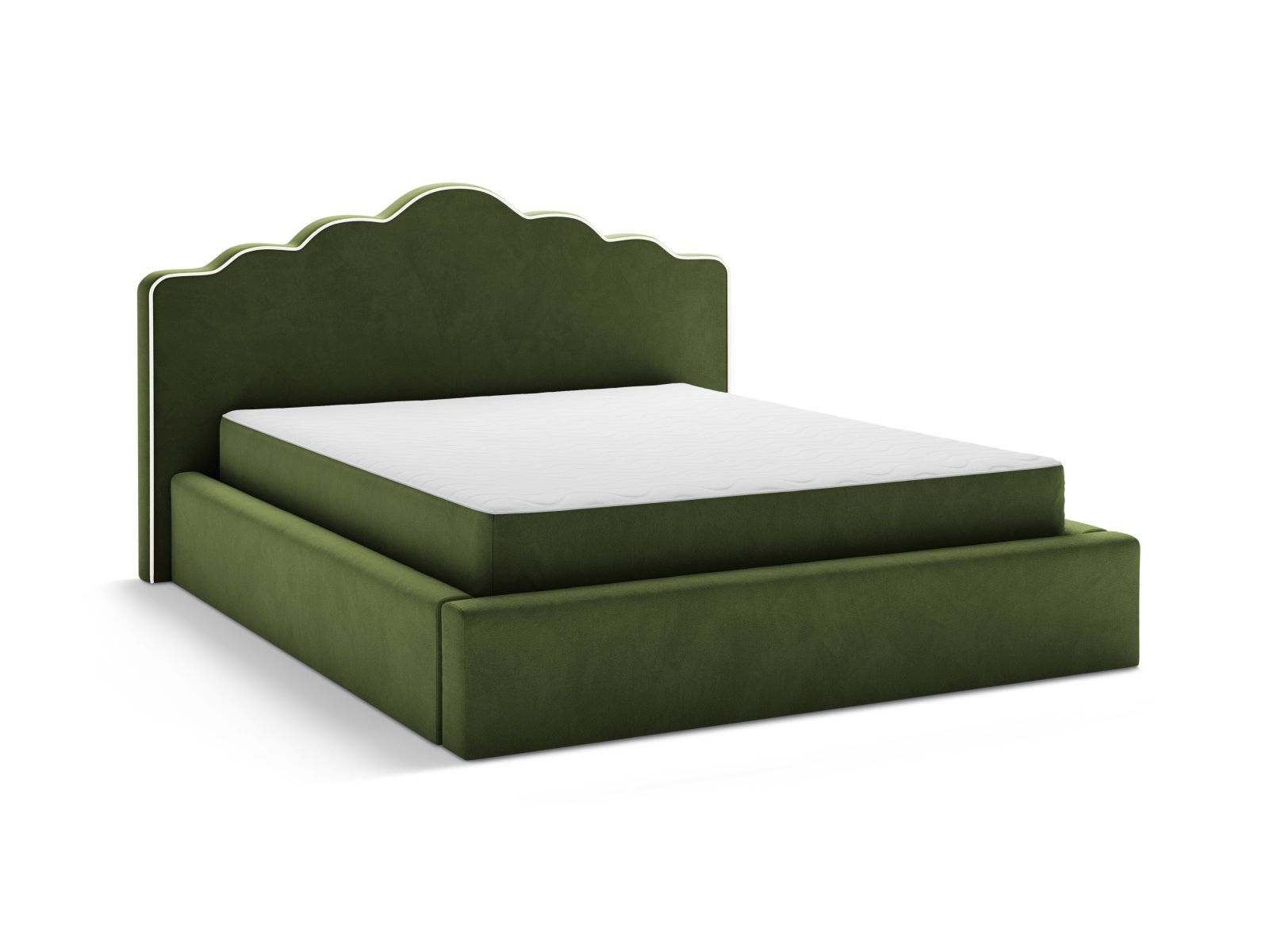 Velvet Storage Bed With Headboard, "Dream", 200x222x122
