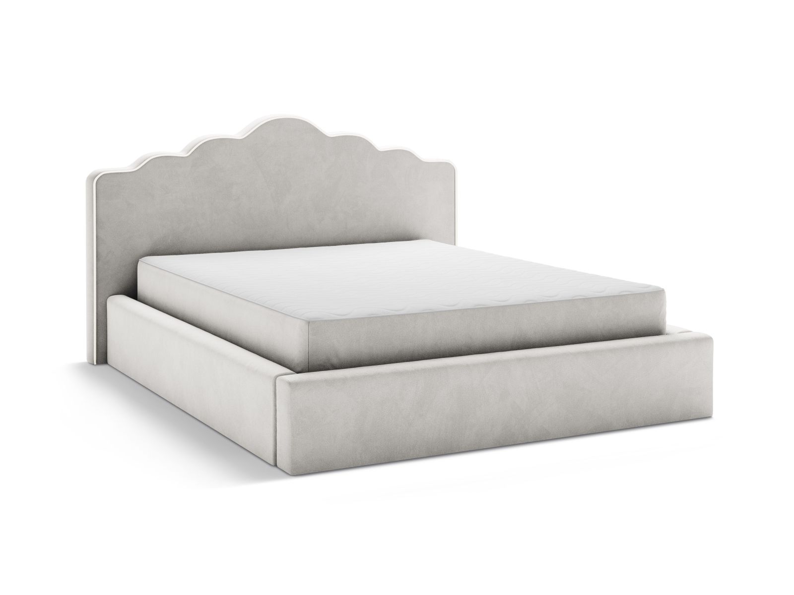 Velvet Storage Bed With Headboard, "Dream", 220x222x122