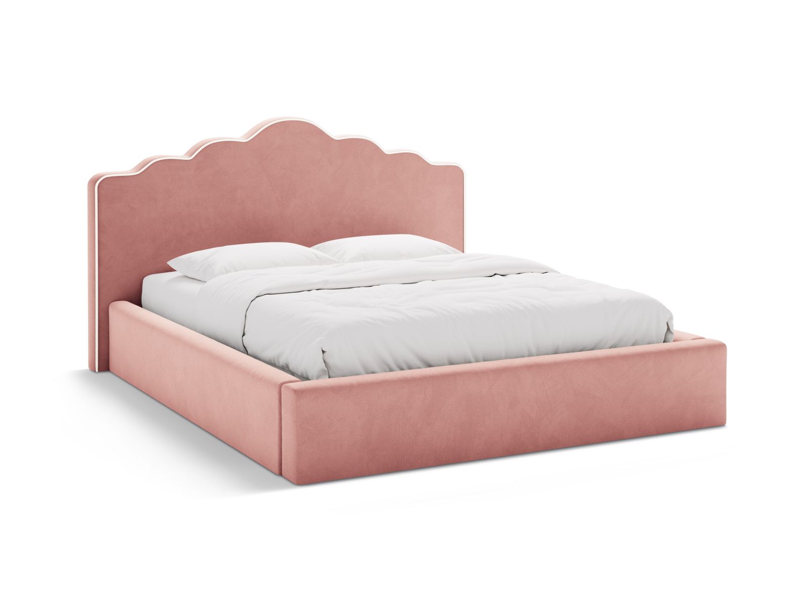 Velvet Storage Bed With Headboard, "Dream", 220x222x122