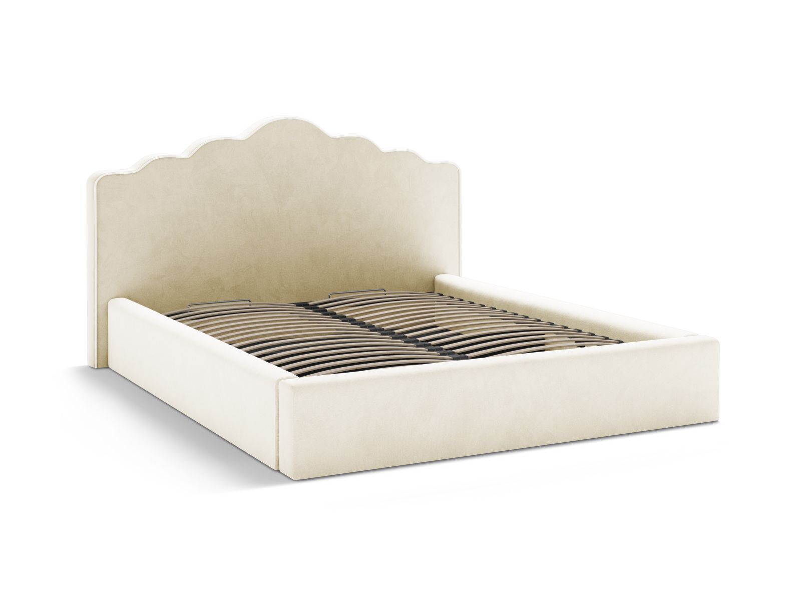 Velvet Storage Bed With Headboard, "Dream", 220x222x122