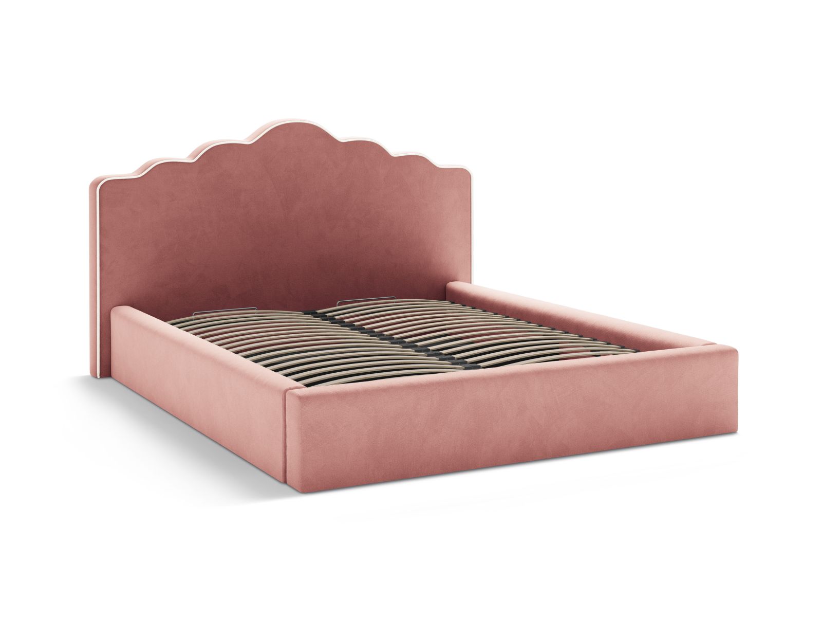 Velvet Storage Bed With Headboard, "Dream", 220x222x122