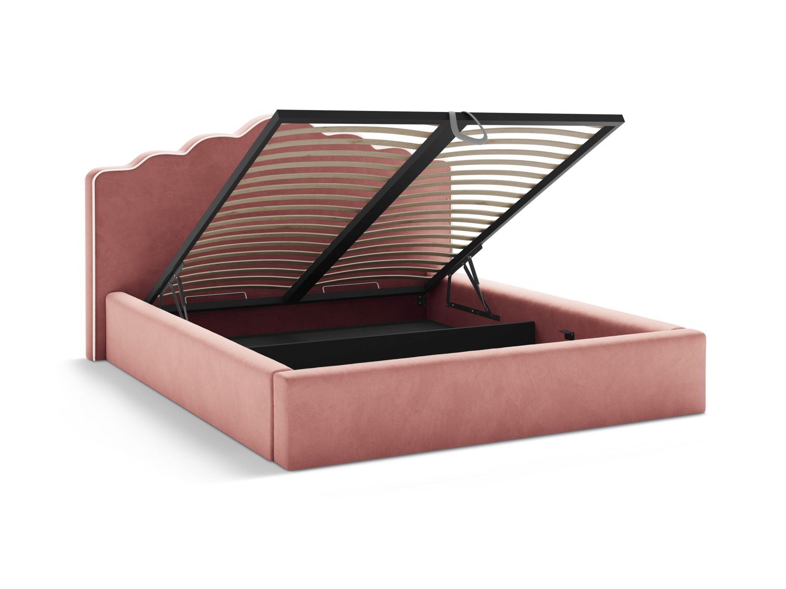 Velvet Storage Bed With Headboard, "Dream", 220x222x122