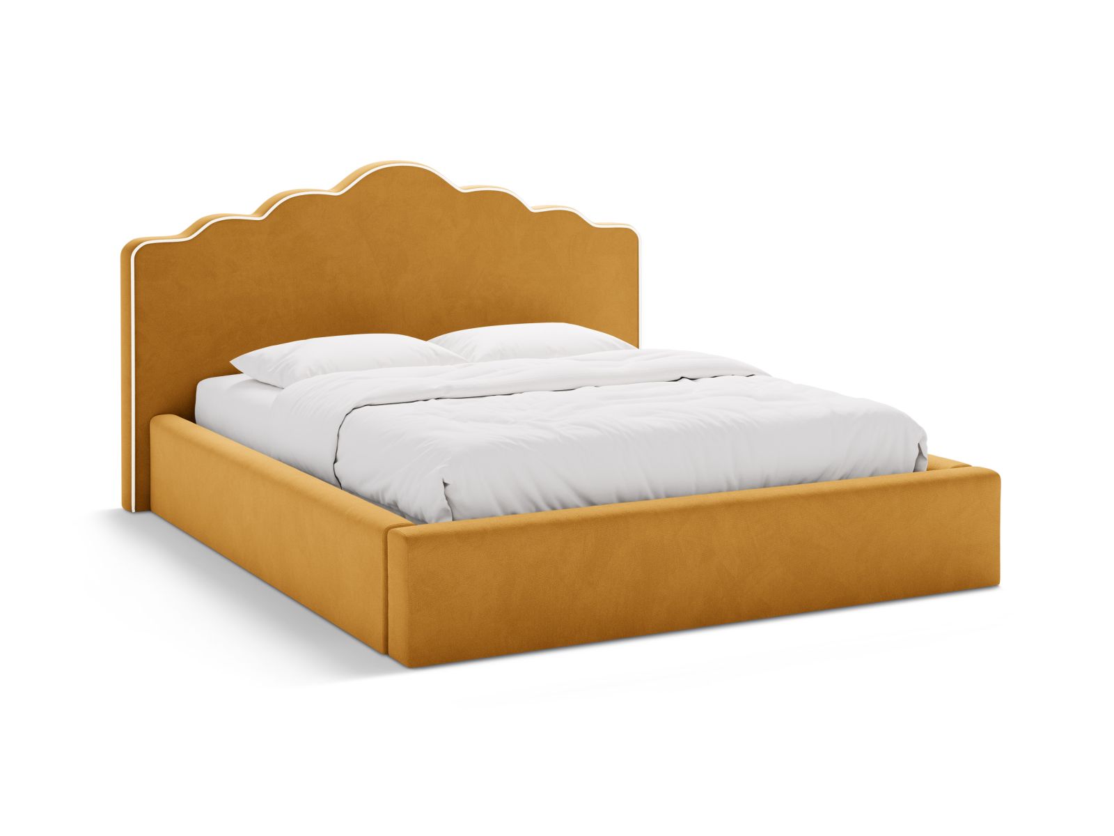 Velvet Storage Bed With Headboard, "Dream", 220x222x122