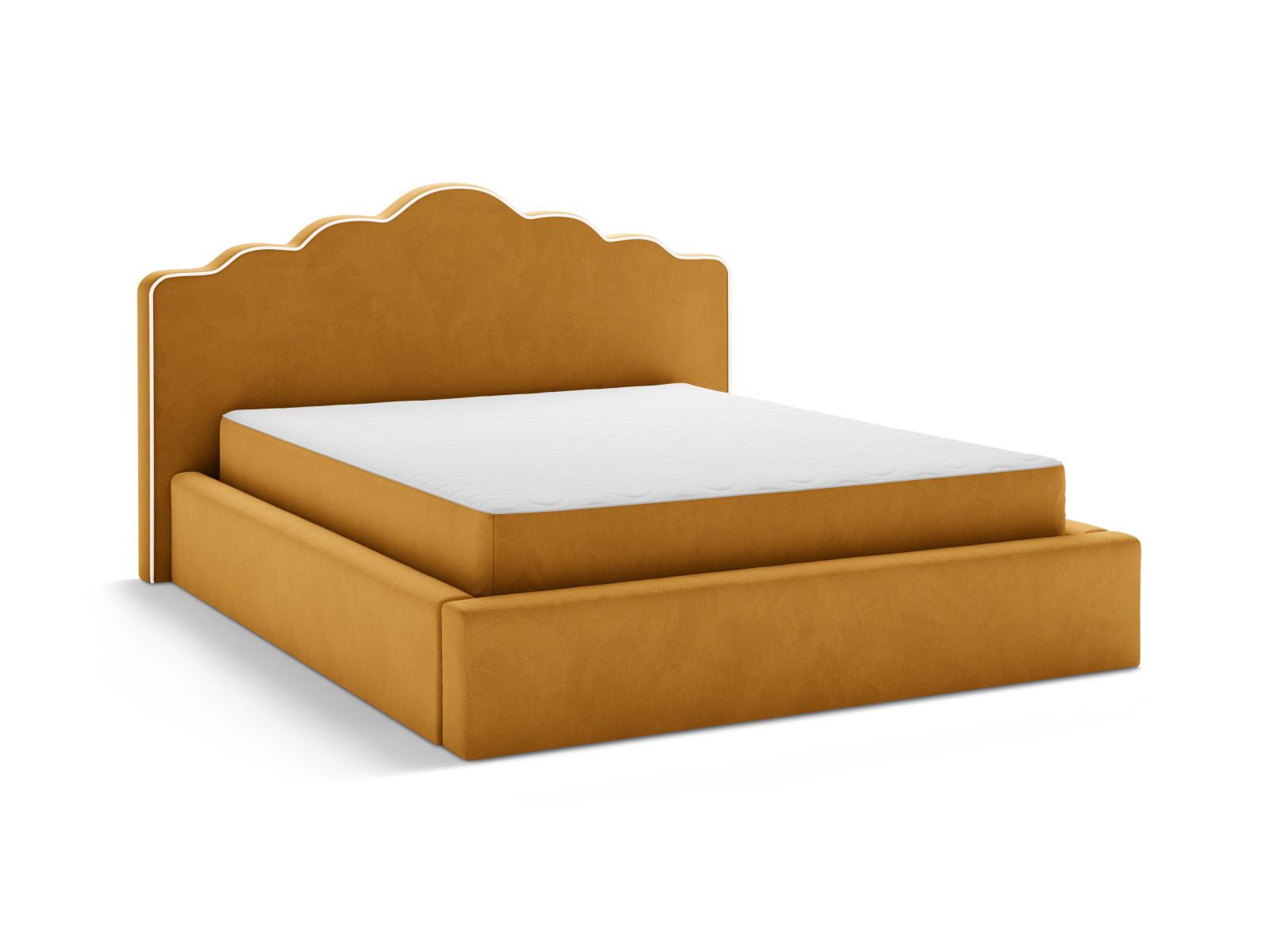 Velvet Storage Bed With Headboard, "Dream", 220x222x122