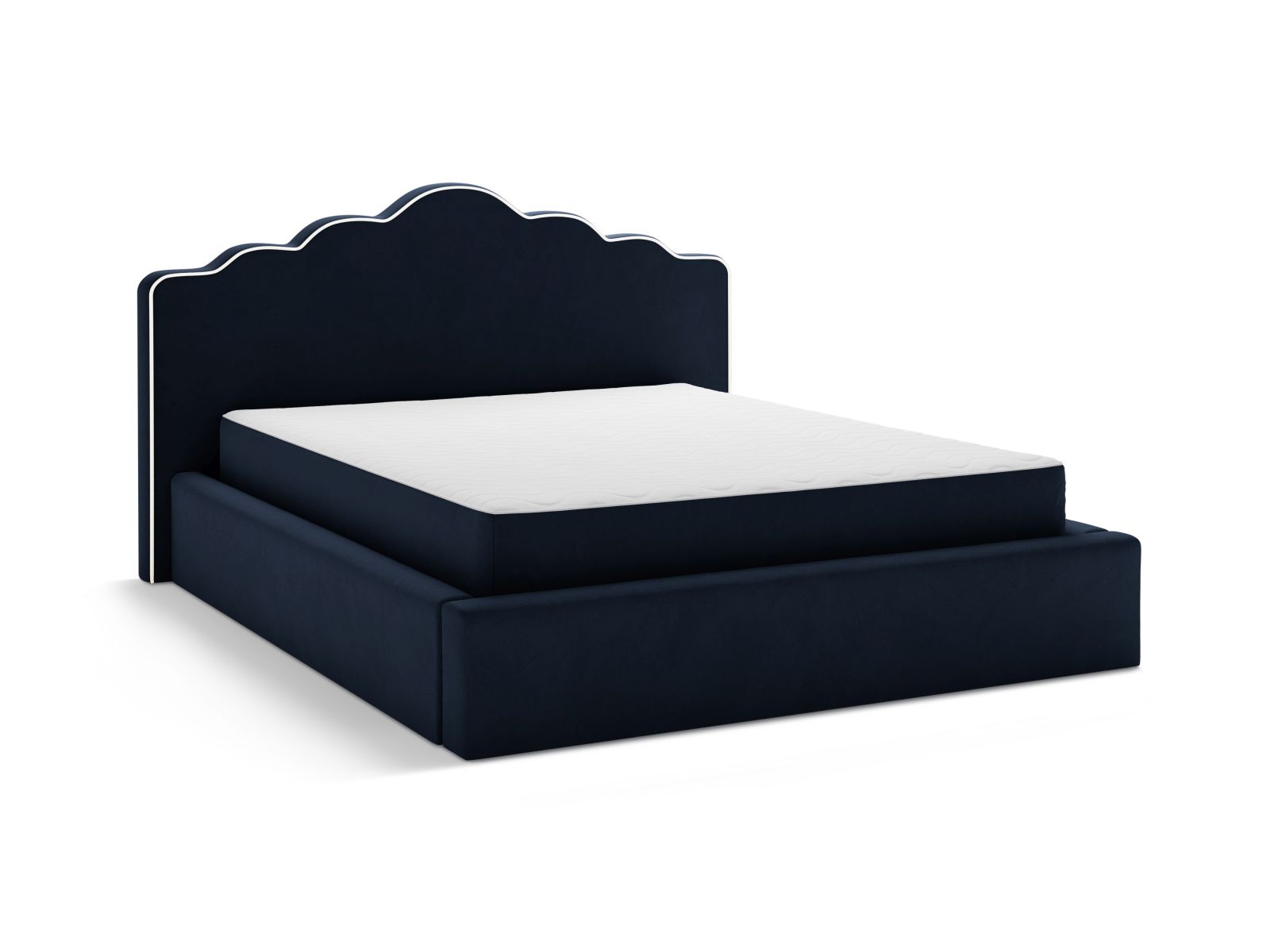 Velvet Storage Bed With Headboard, "Dream", 220x222x122