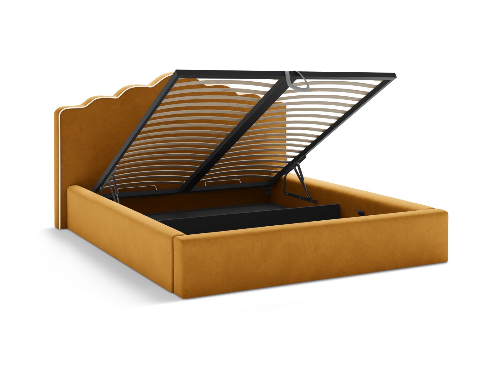 Velvet Storage Bed With Headboard, "Dream", 220x222x122