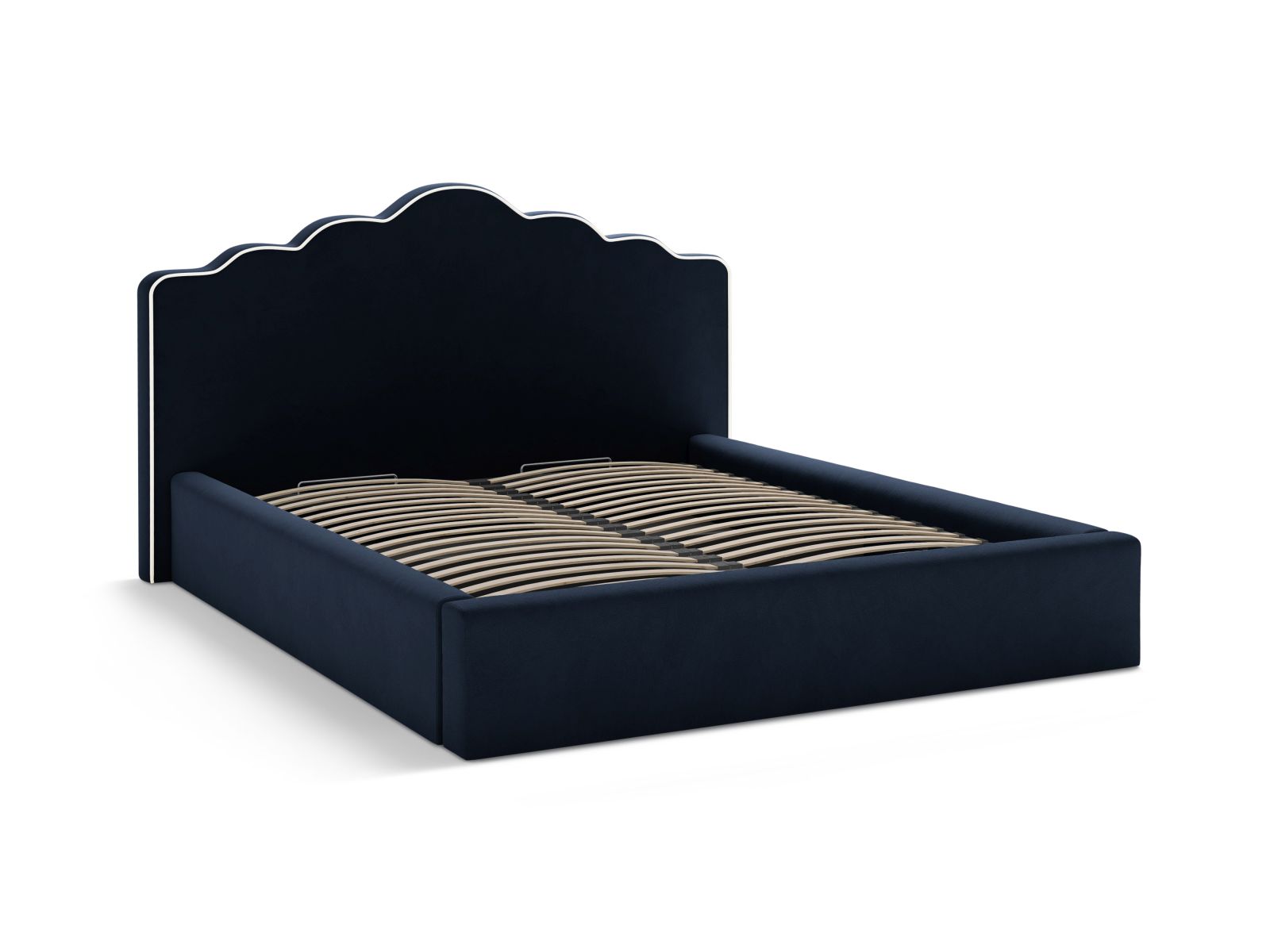 Velvet Storage Bed With Headboard, "Dream", 220x222x122