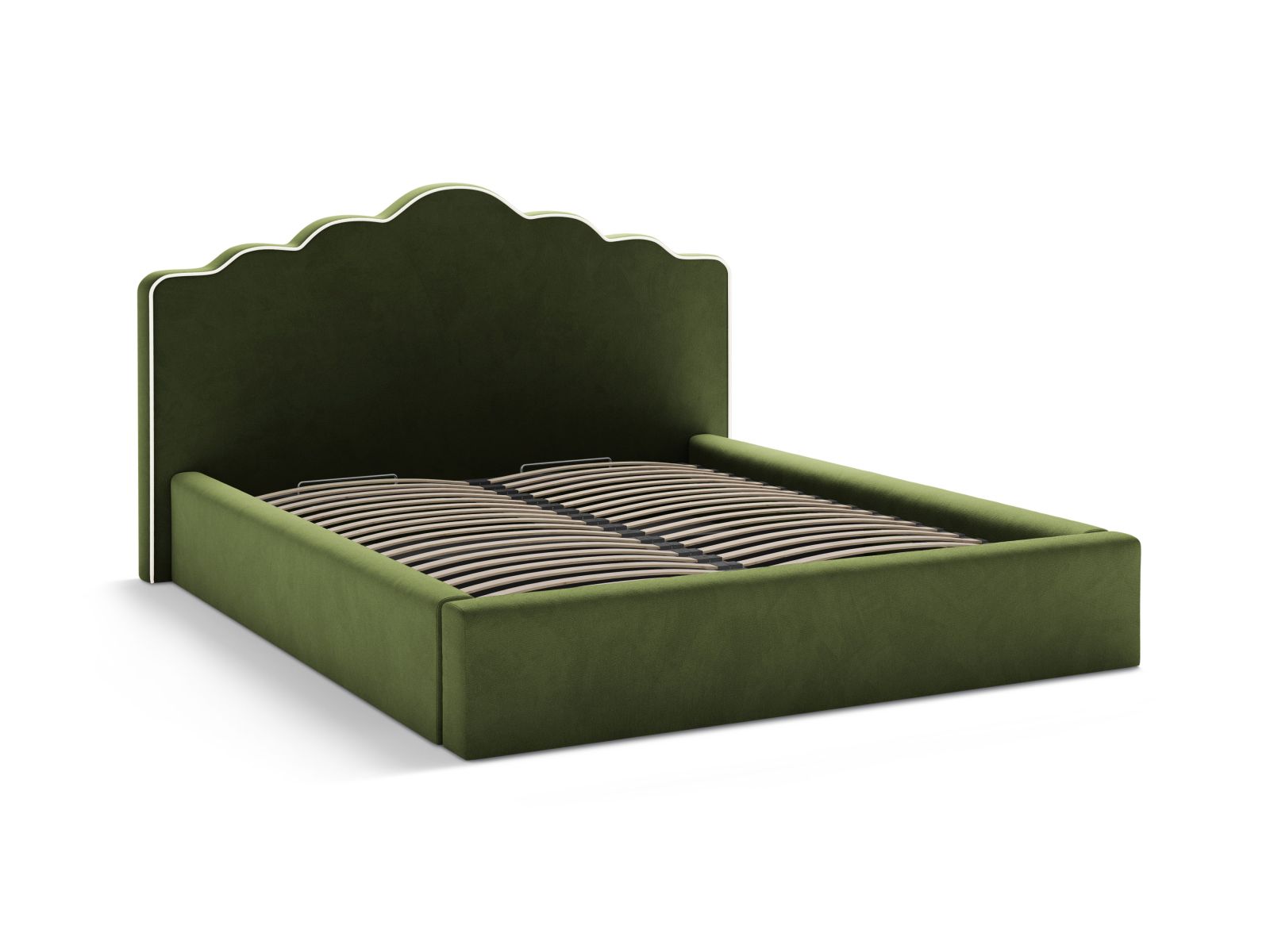 Velvet Storage Bed With Headboard, "Dream", 220x222x122