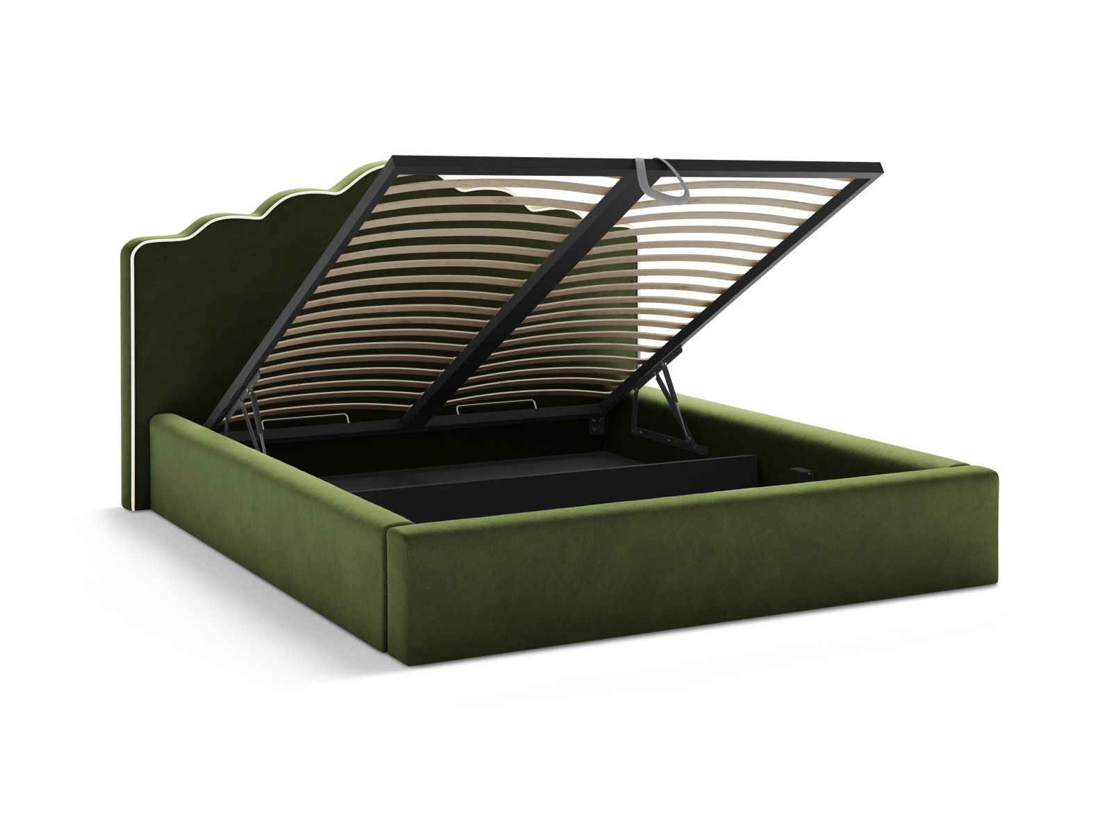 Velvet Storage Bed With Headboard, "Dream", 220x222x122