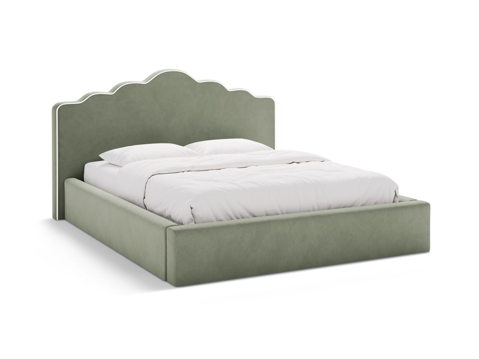 Velvet Storage Bed With Headboard, "Dream", 220x222x122