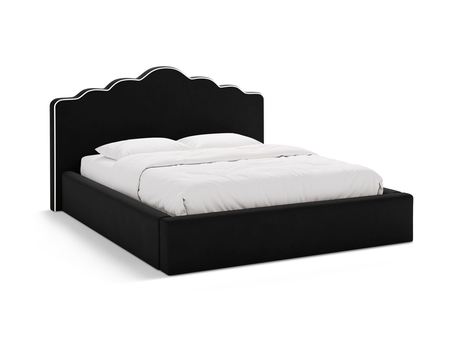 Velvet Storage Bed With Headboard, "Dream", 220x222x122