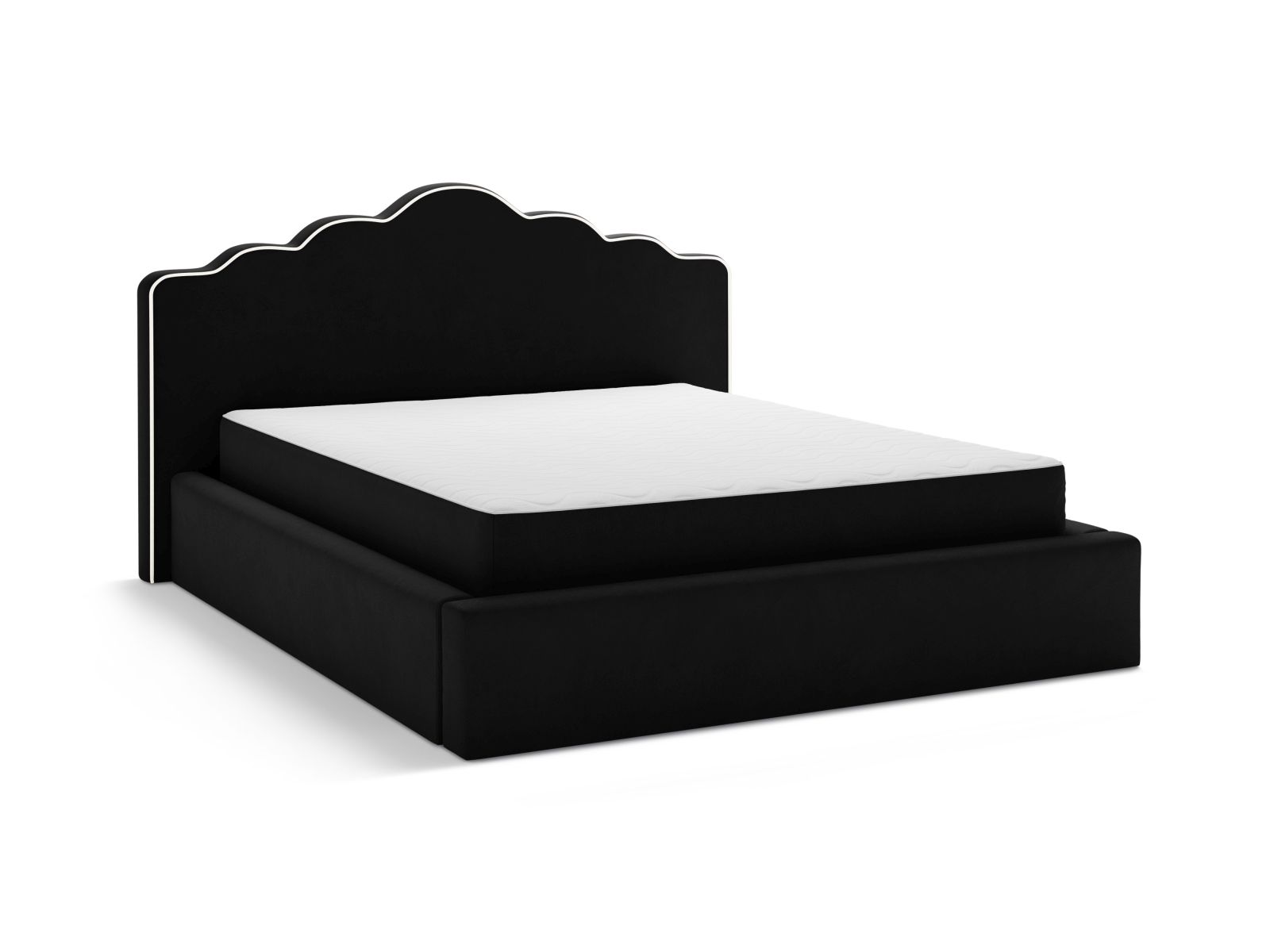 Velvet Storage Bed With Headboard, "Dream", 220x222x122