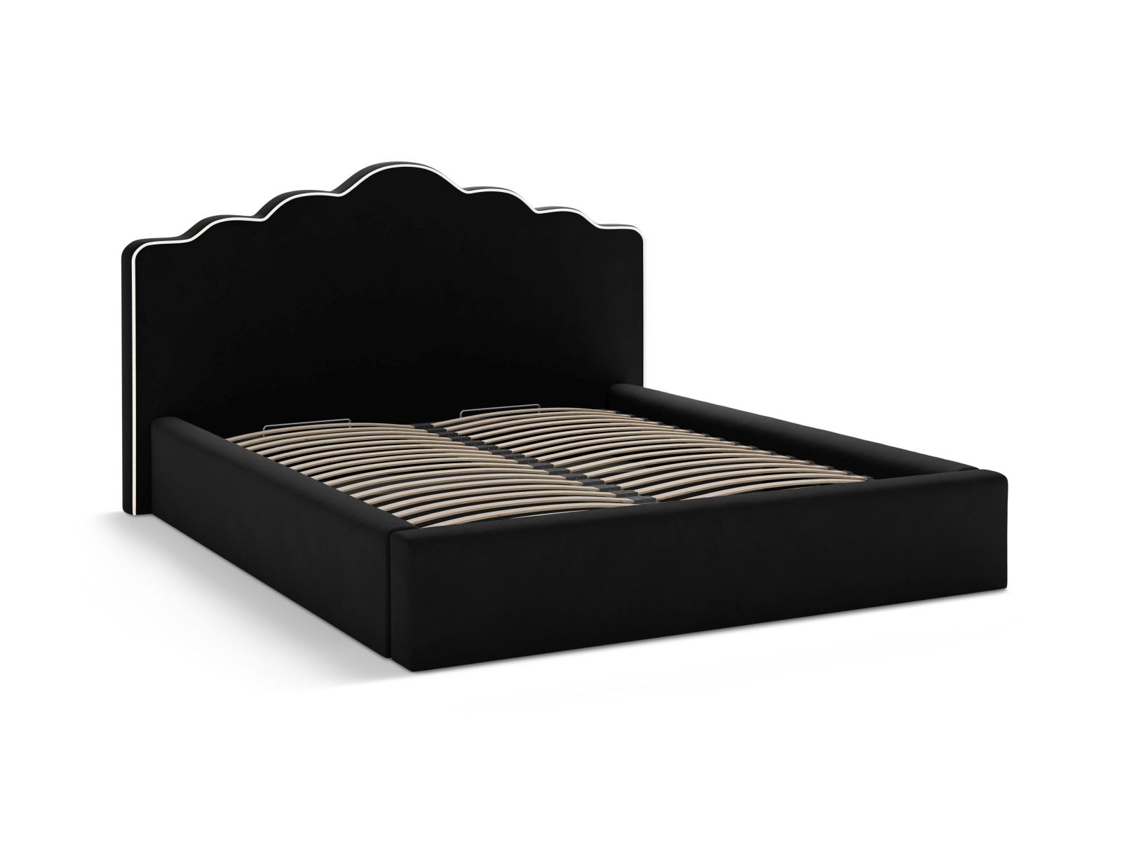 Velvet Storage Bed With Headboard, "Dream", 220x222x122