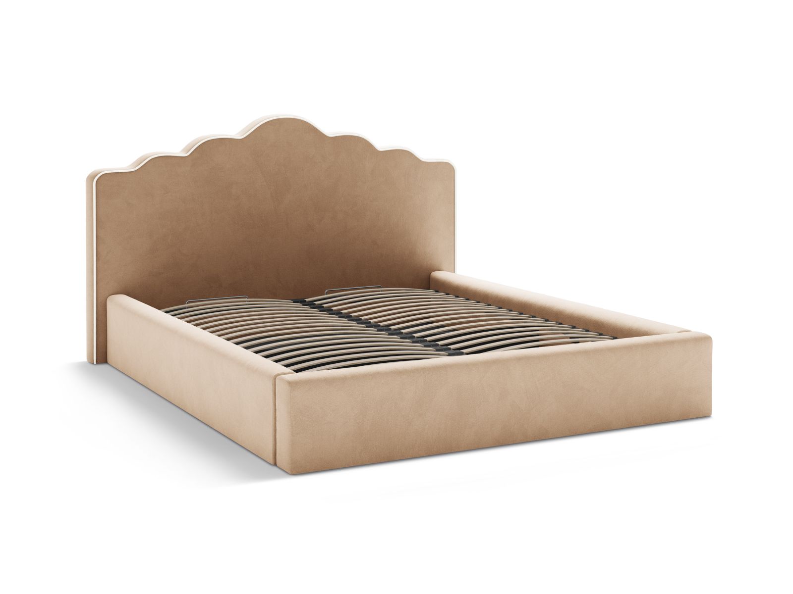 Velvet Storage Bed With Headboard, "Dream", 220x222x122