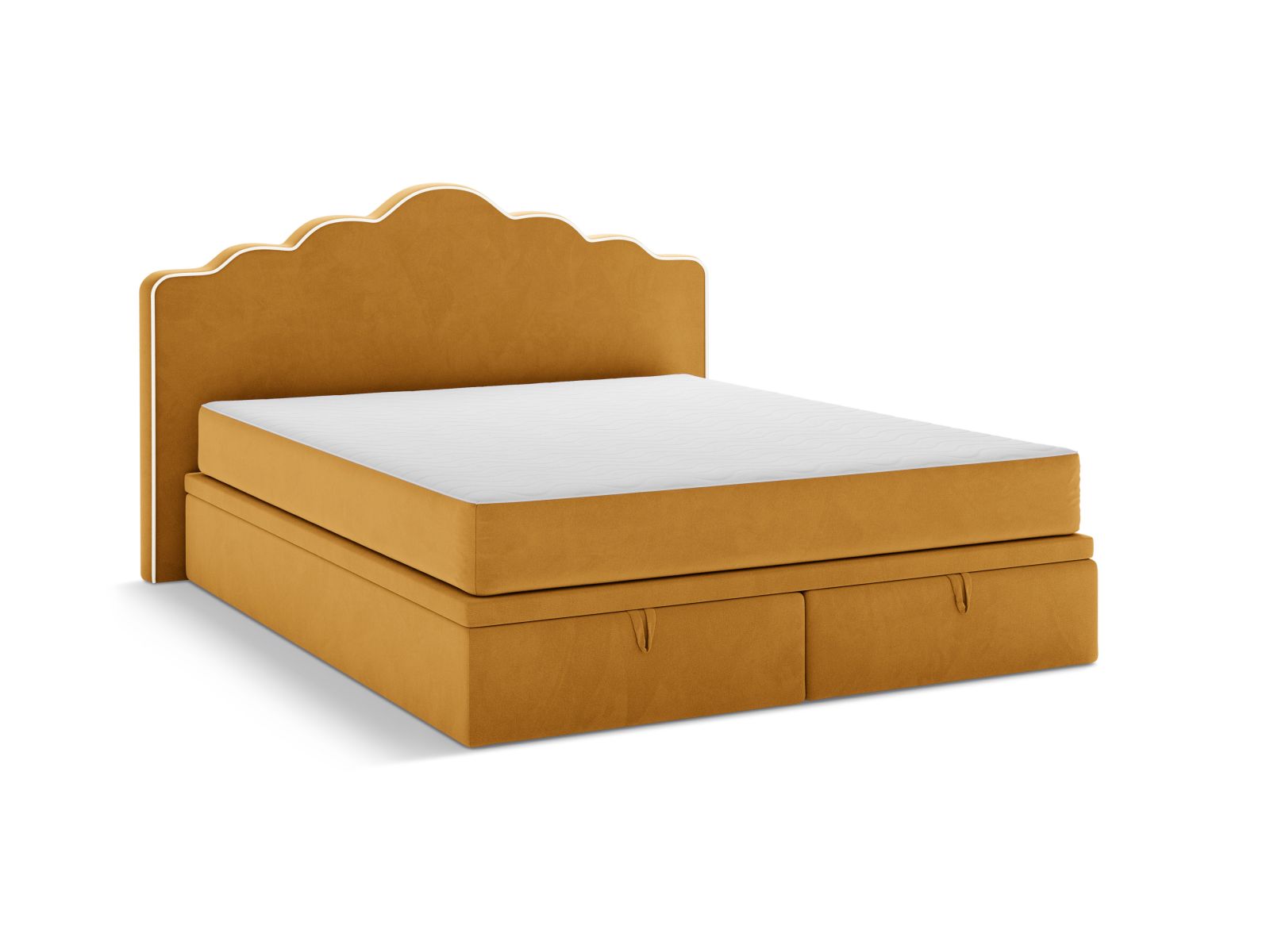 Boxspring Bed Set: Headboard + Box Springs/Mattress + Mattress Topper, "Dream", 180x211x122