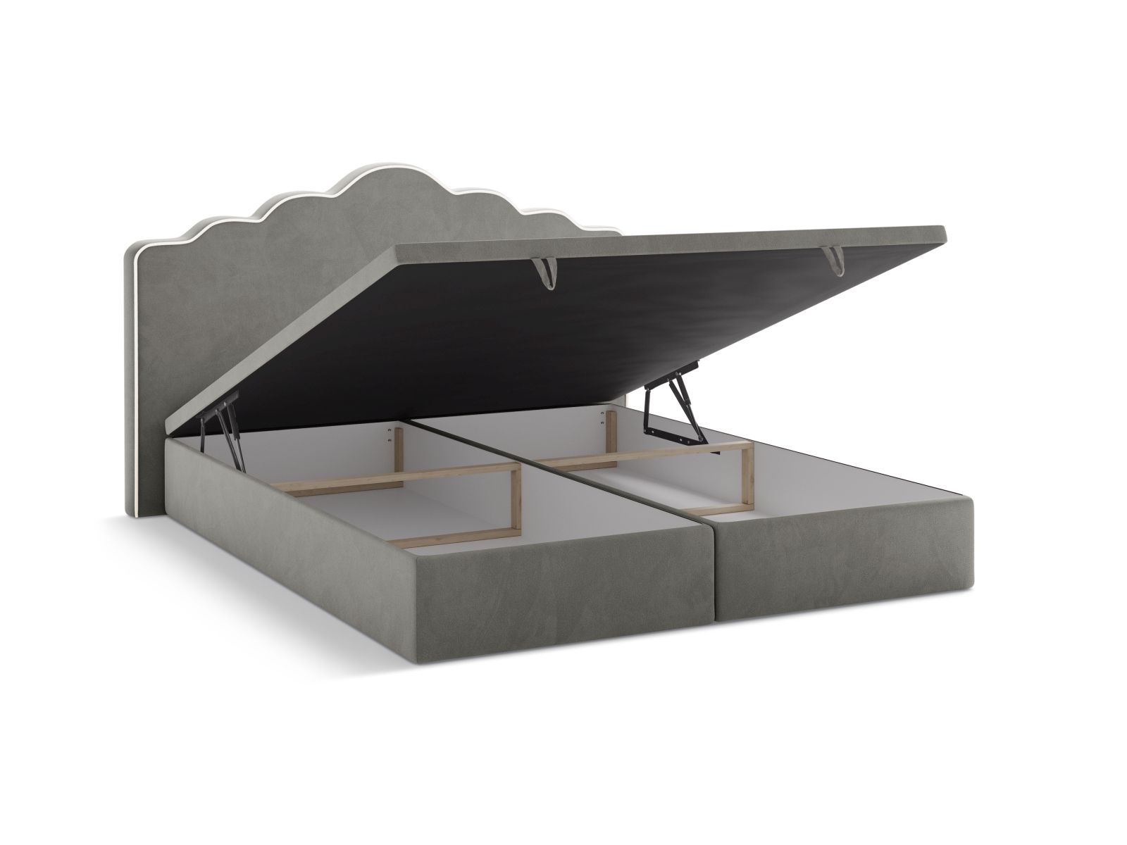 Boxspring Bed Set: Headboard + Box Springs/Mattress + Mattress Topper, "Dream", 180x211x122